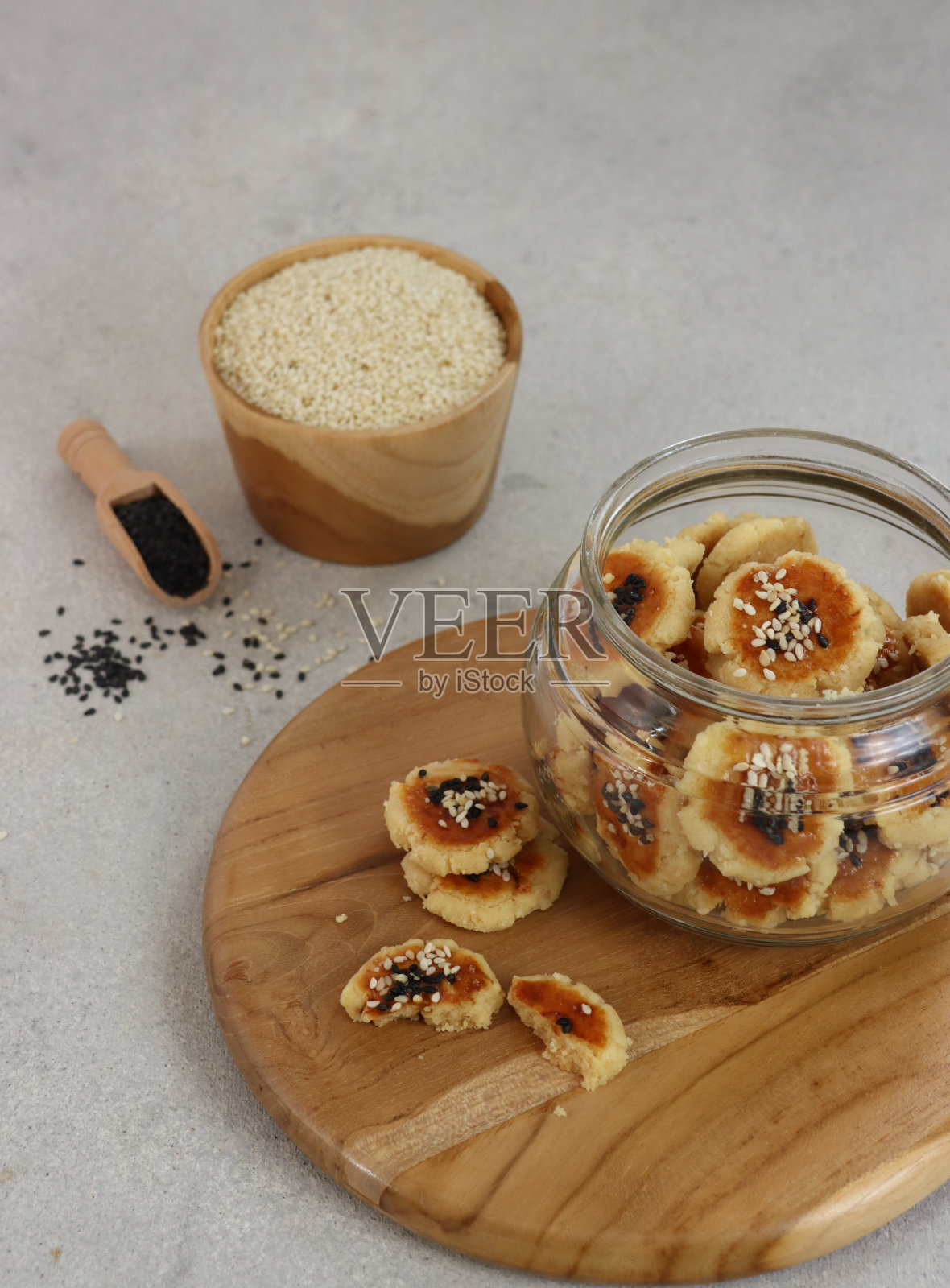 芝麻饼干照片摄影图片