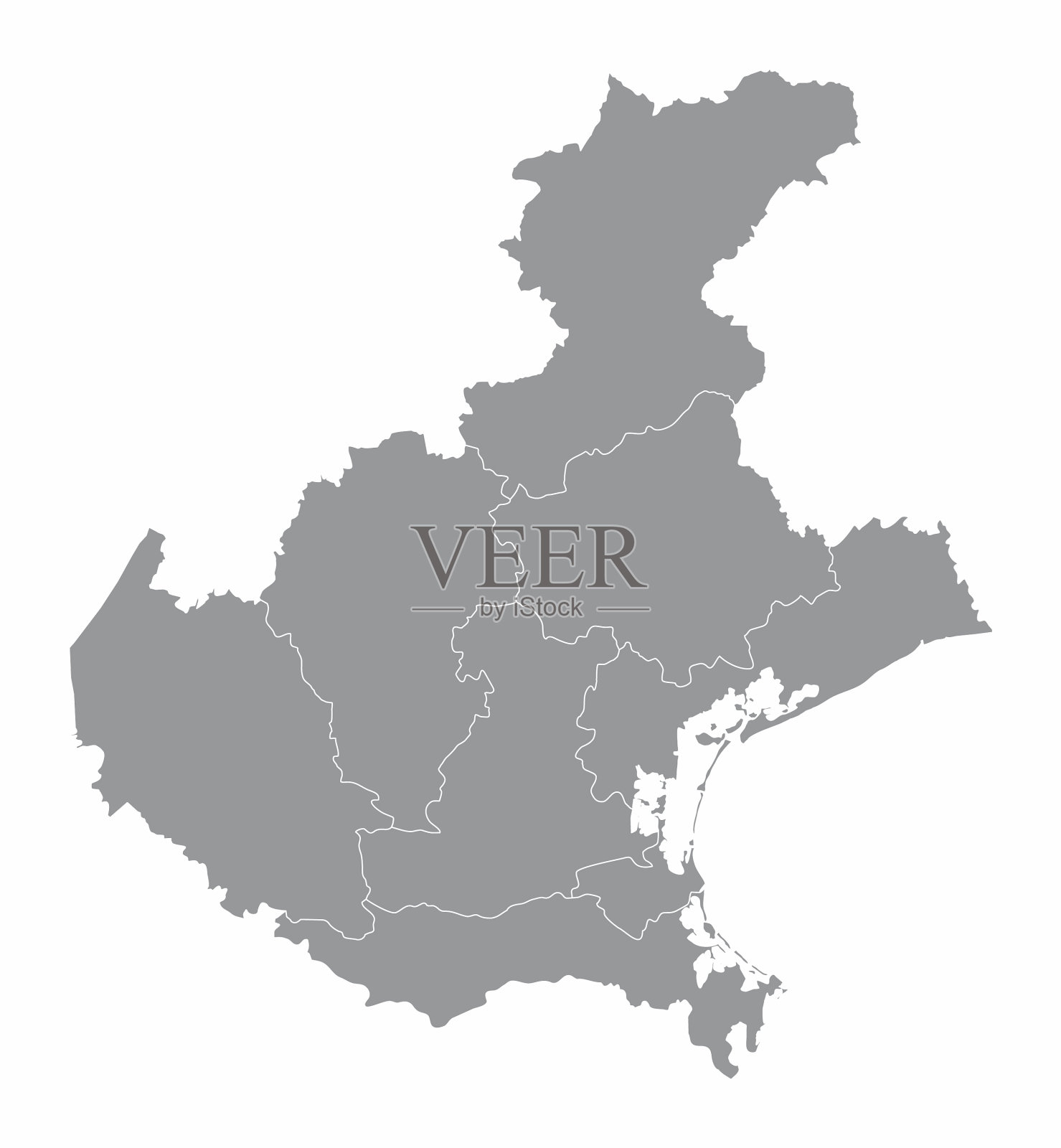 威尼托地区地图插画图片素材