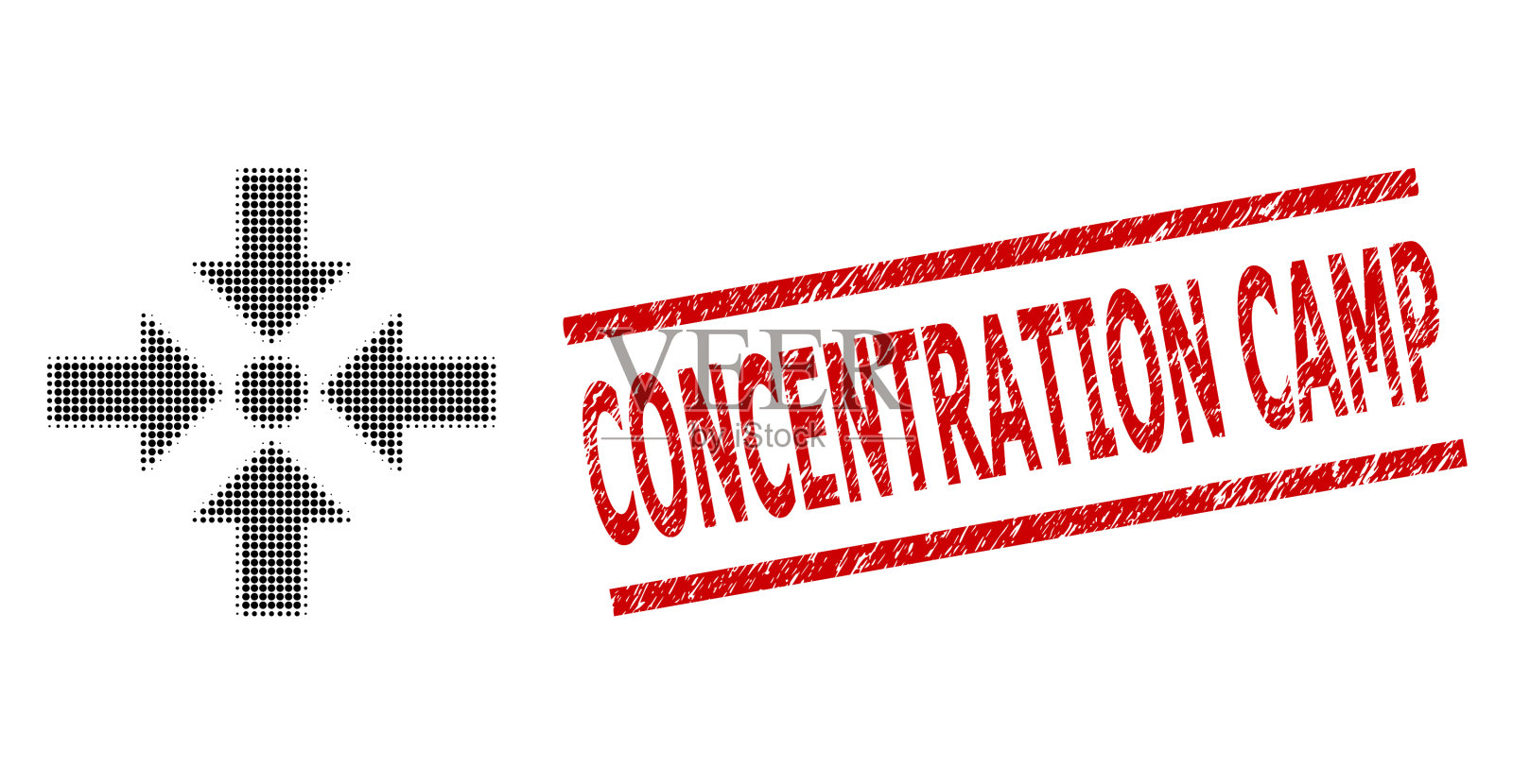 遇险集中营的印章和印章插画图片素材
