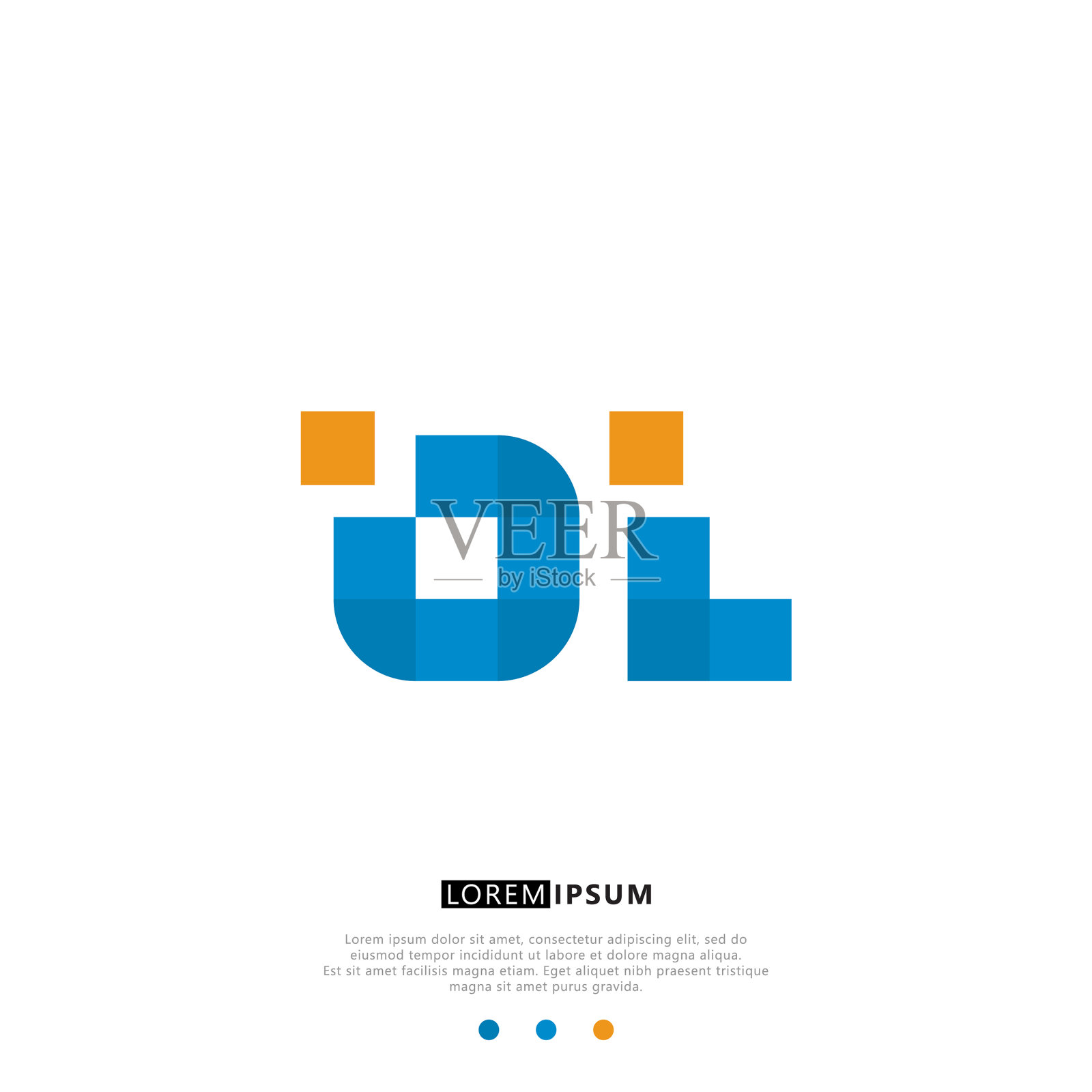 Ol或lo标志字母初始设计模板插画图片素材