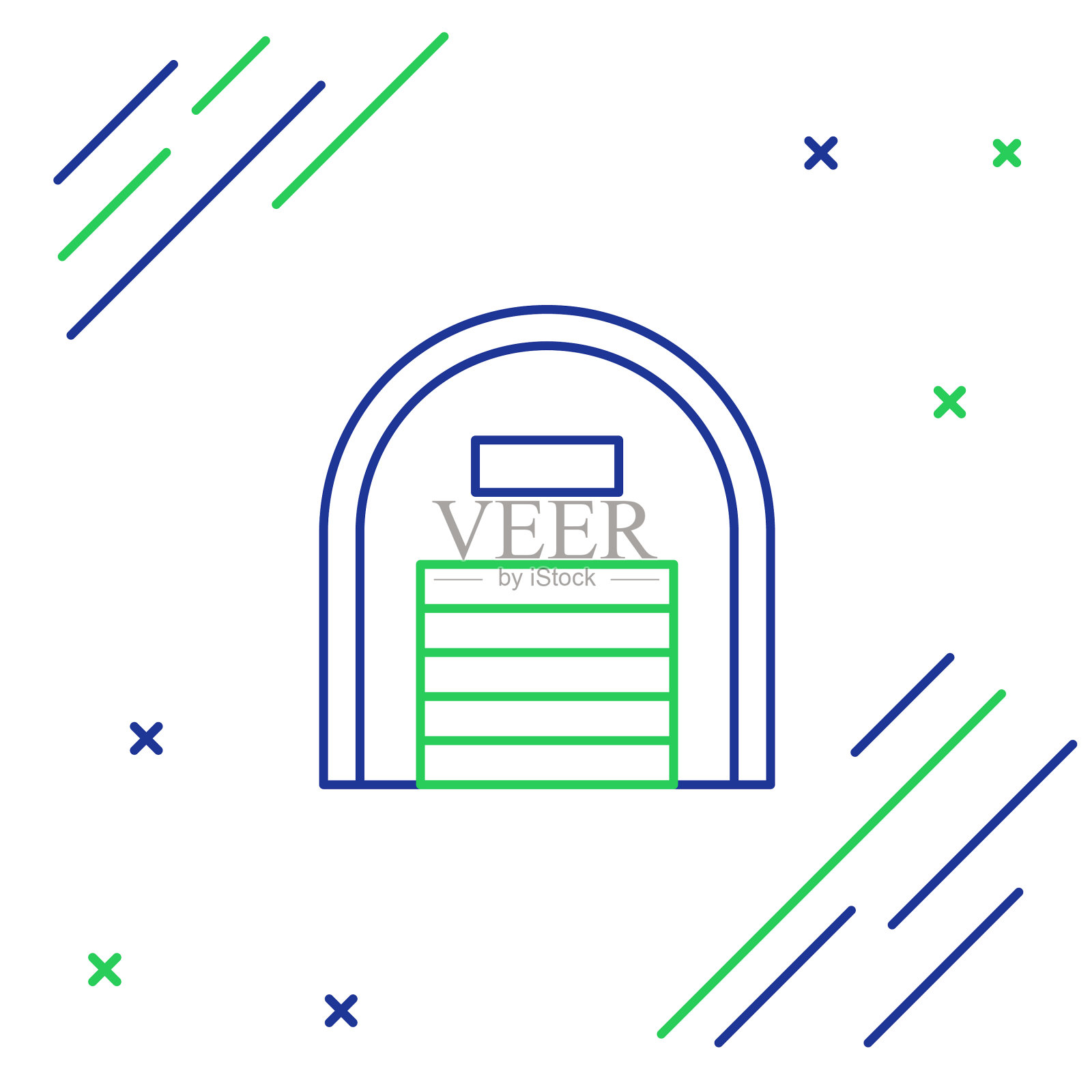 线仓库图标隔离在白色背景上插画图片素材