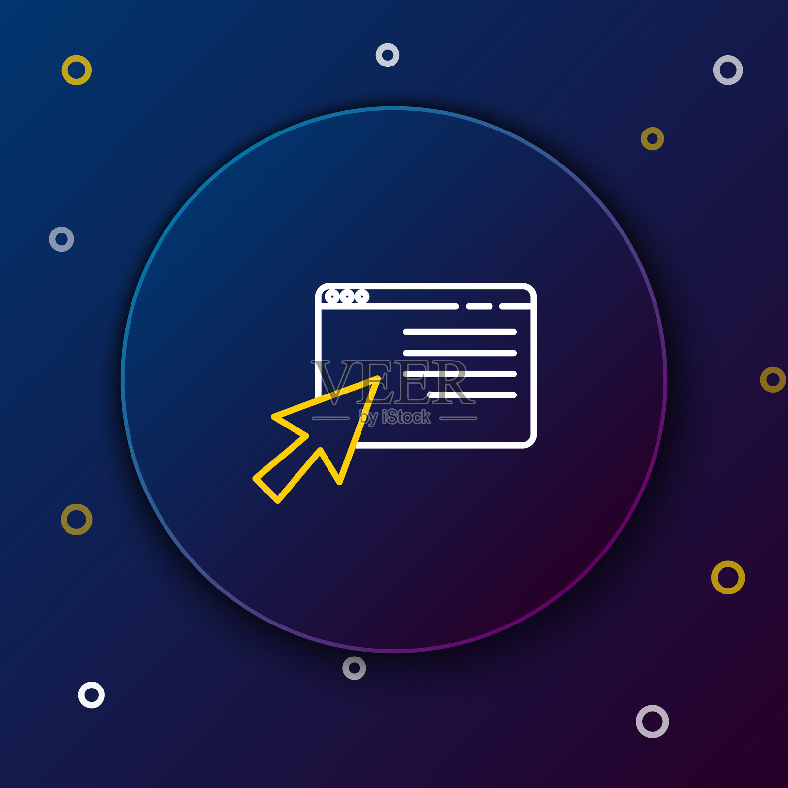 网上购物在浏览器图标隔离上插画图片素材