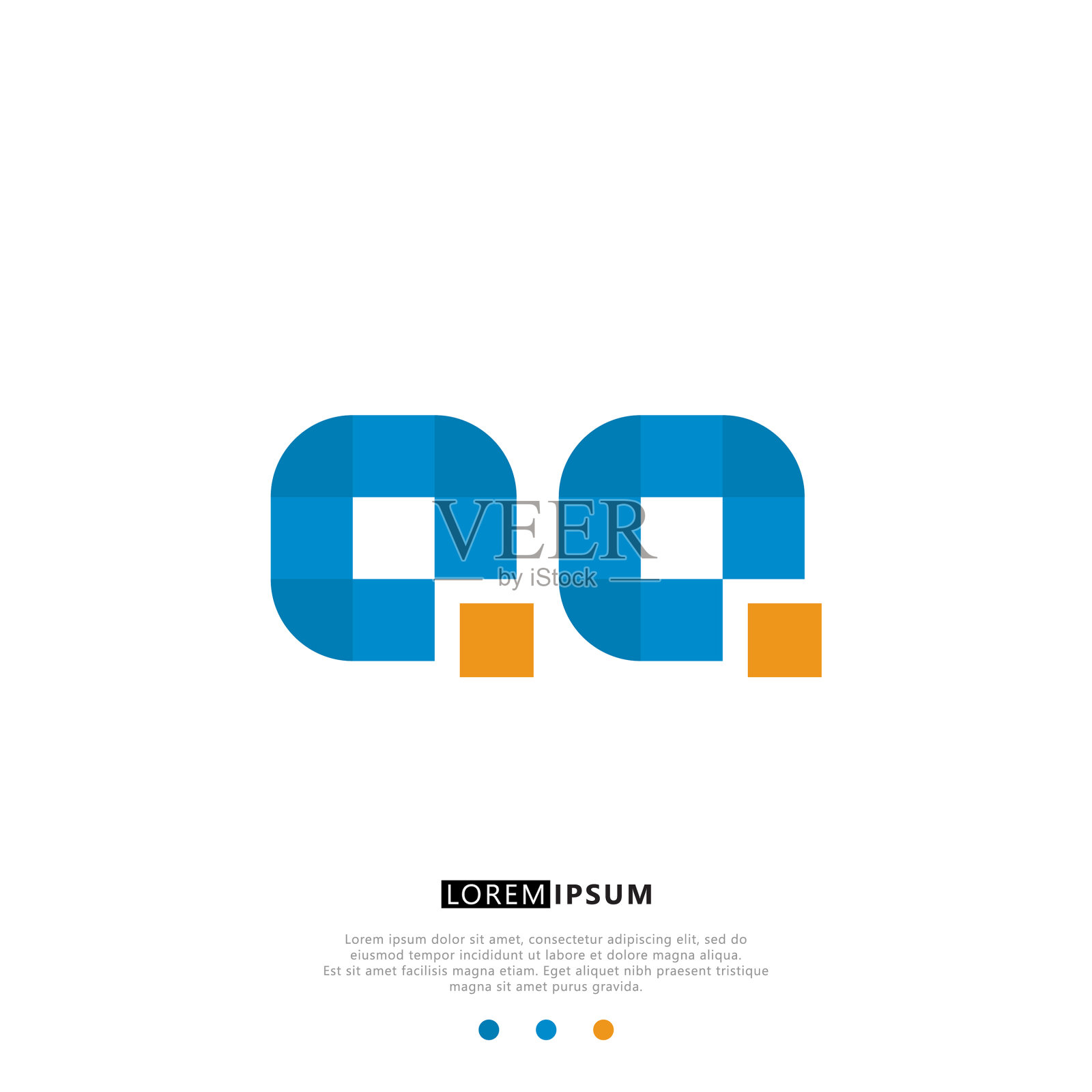 Qq或Qq标志字母初始设计模板插画图片素材