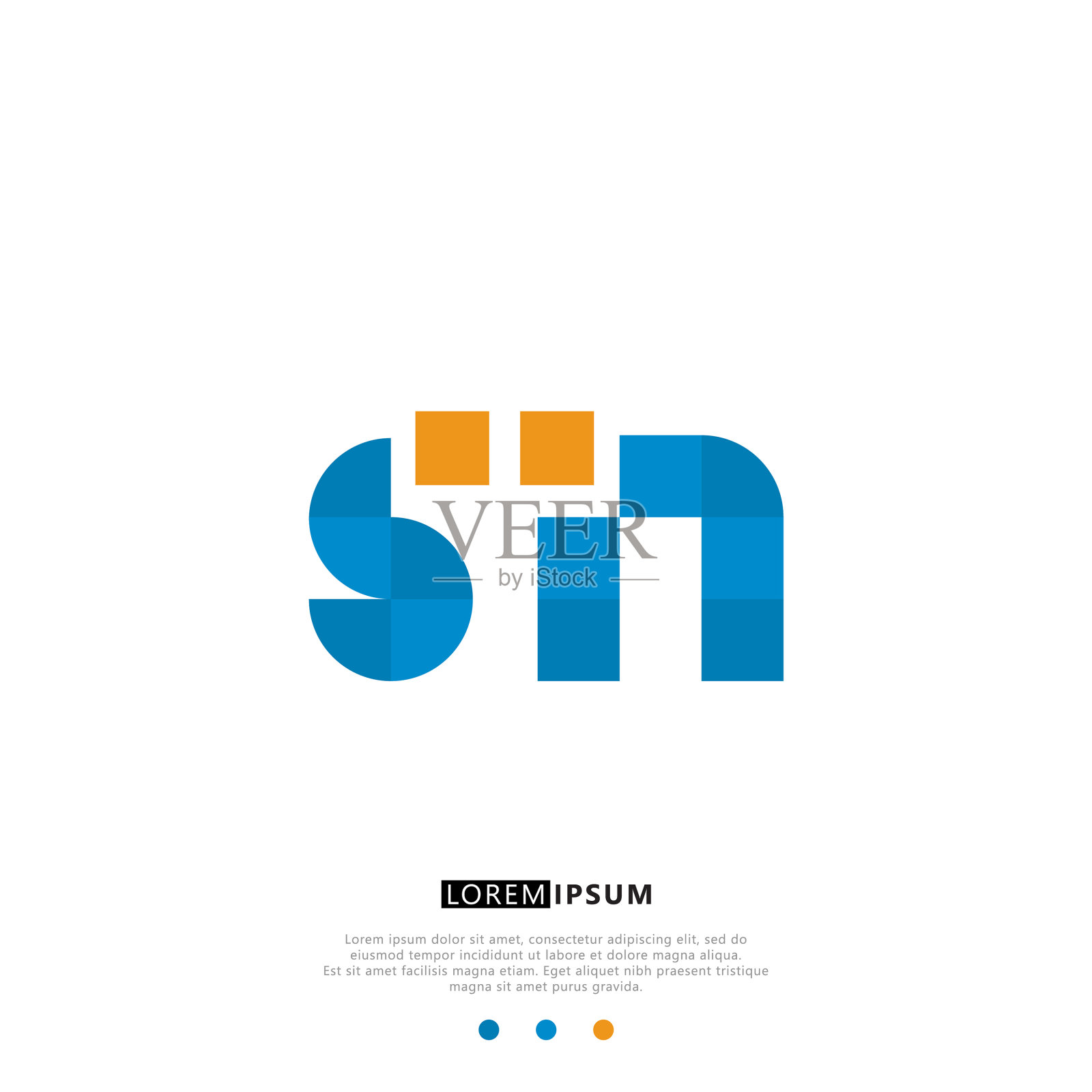 Sn或ns标志字母初始设计模板插画图片素材