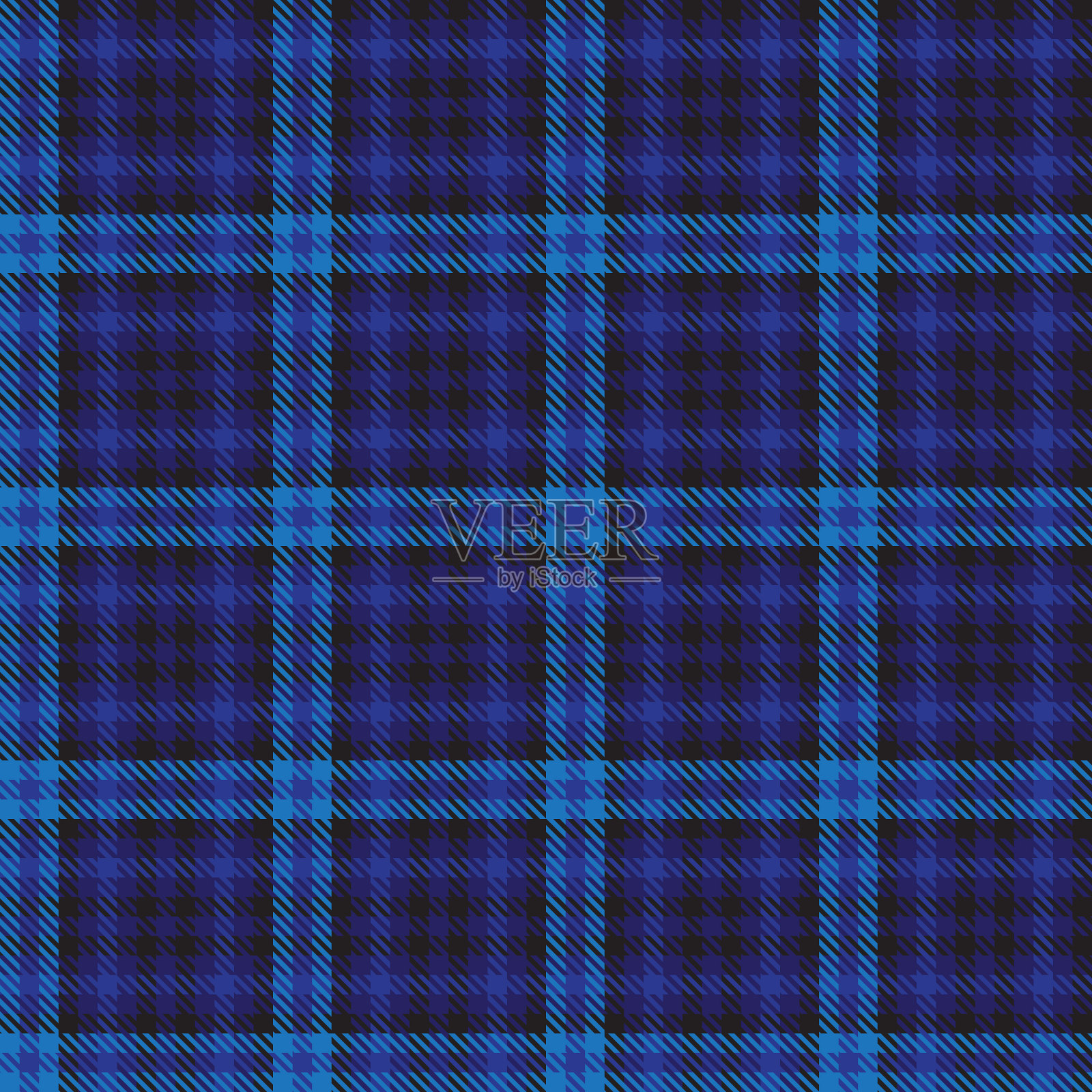 蓝色峡谷格子纹理无缝图案插画图片素材