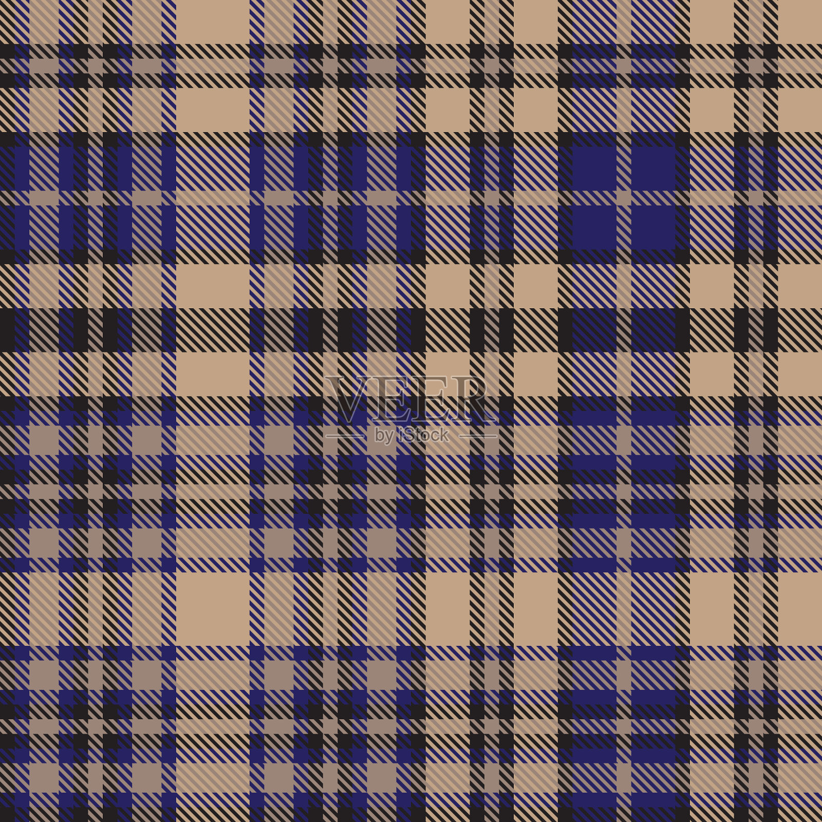 棕色峡谷格子纹理无缝模式插画图片素材