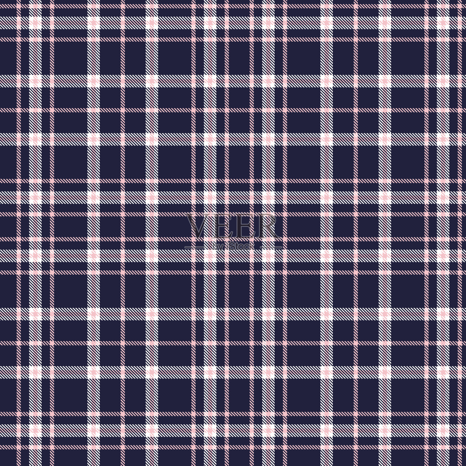 粉红色海军蓝格纹纹理无缝图案插画图片素材