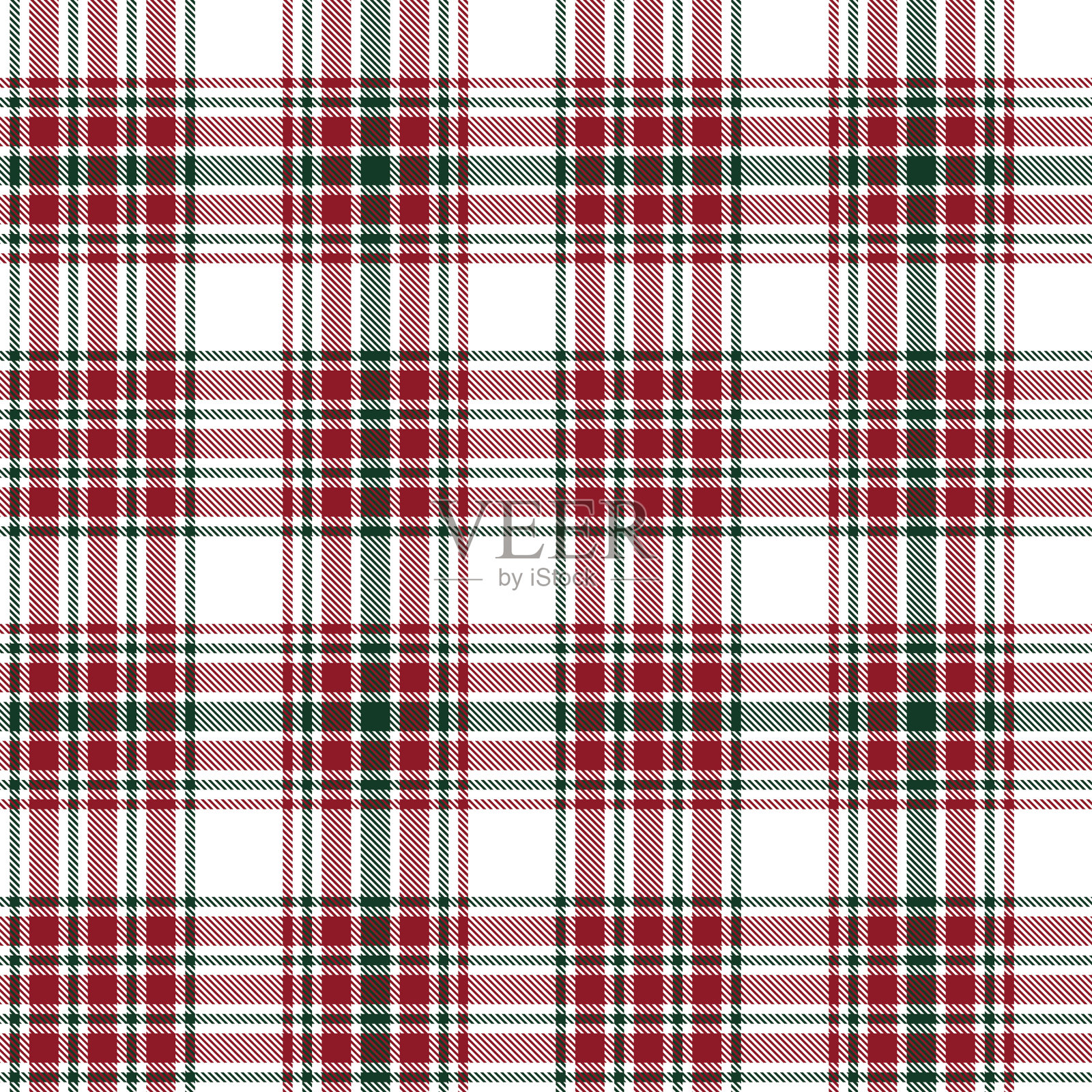 圣诞格伦格子织无缝图案插画图片素材
