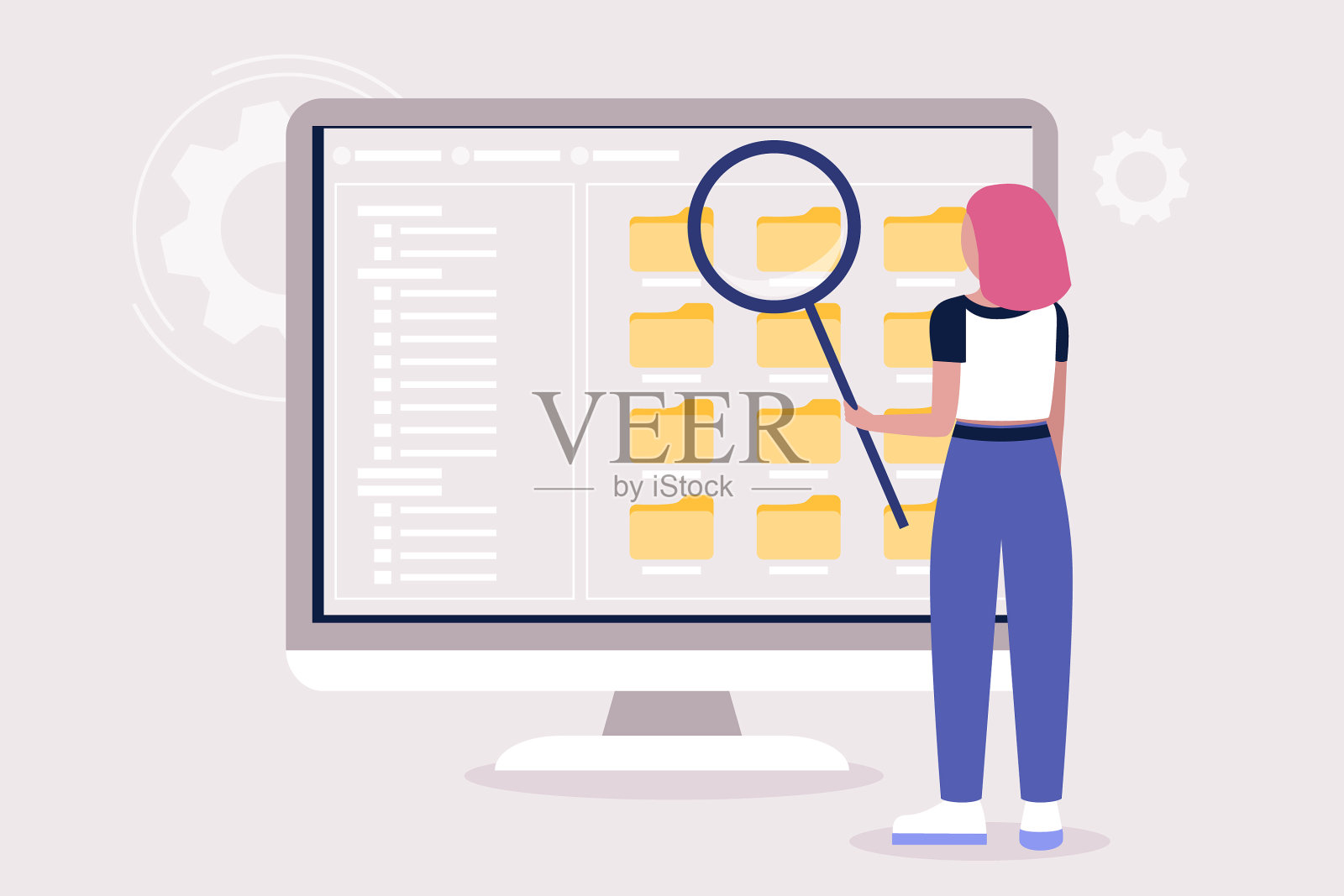 选择文件、文档概念插画图片素材