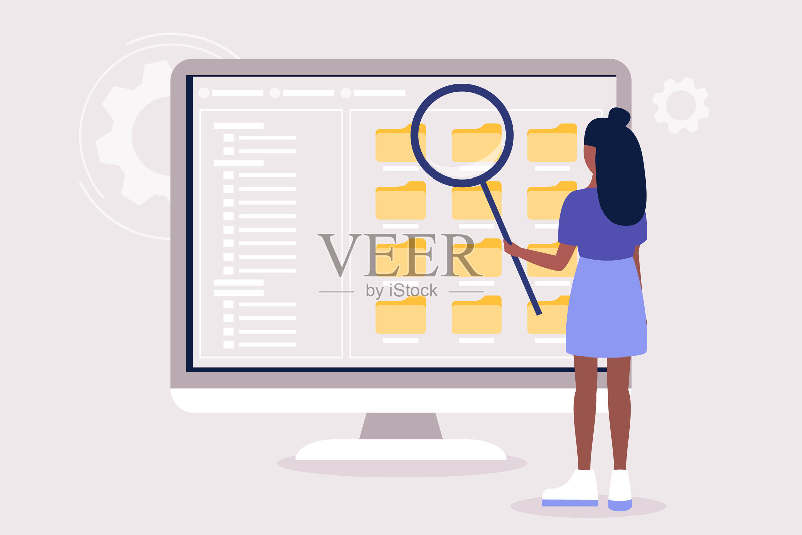 选择文件、文档概念插画图片素材