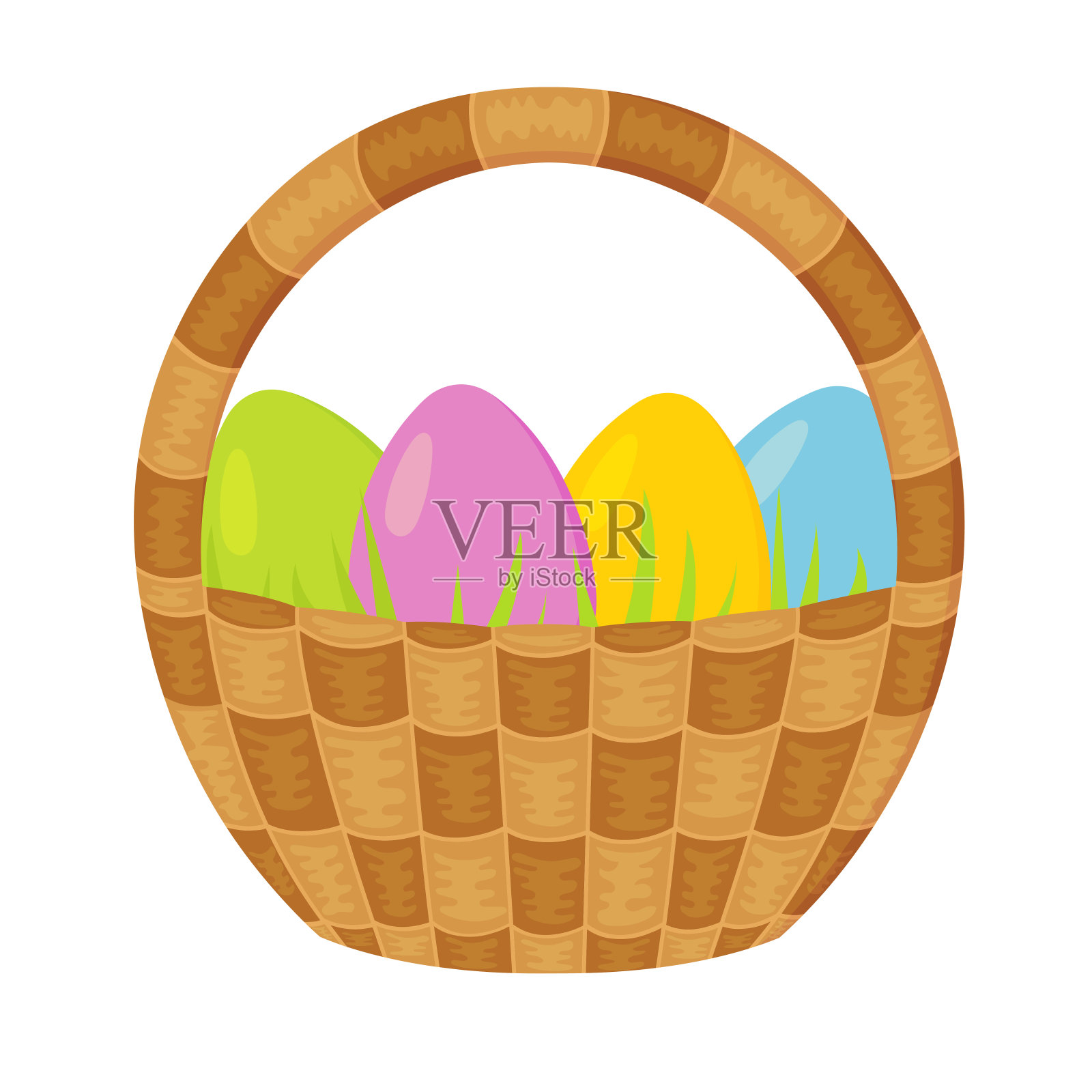 彩蛋篮子插画图片素材