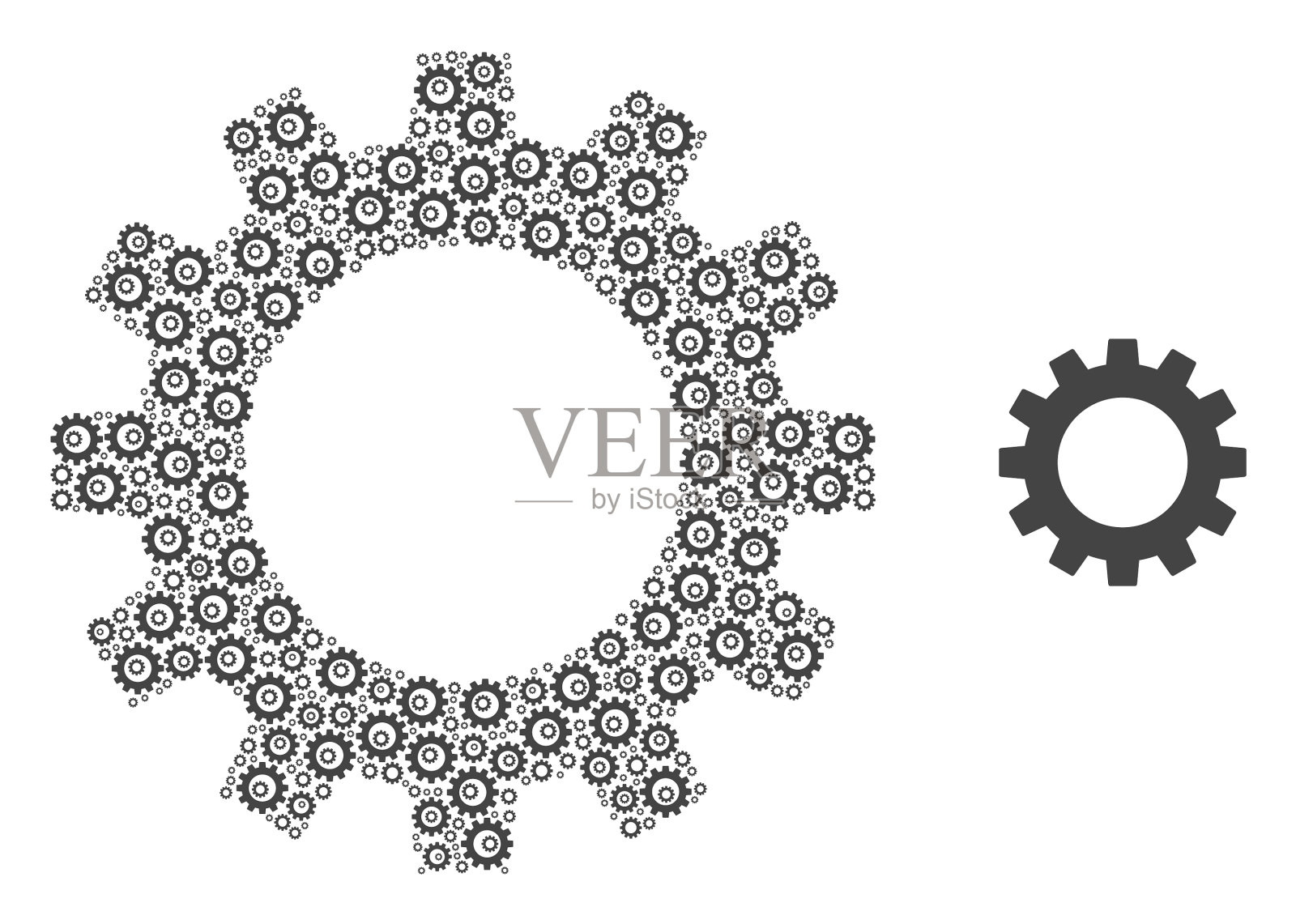 齿轮分形组成自项插画图片素材