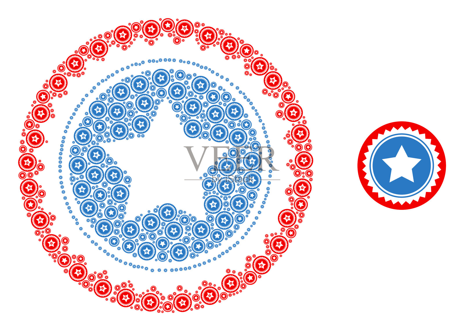 星星印章邮票分形组成自图标插画图片素材