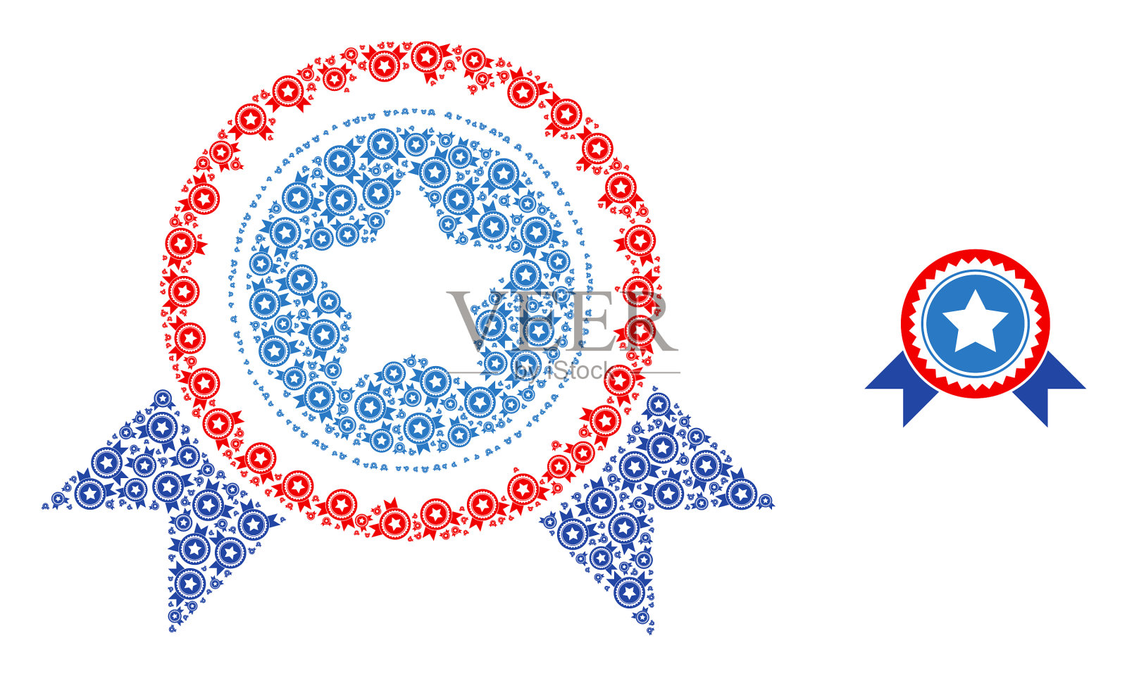 星形邮票用缎带分形组成插画图片素材