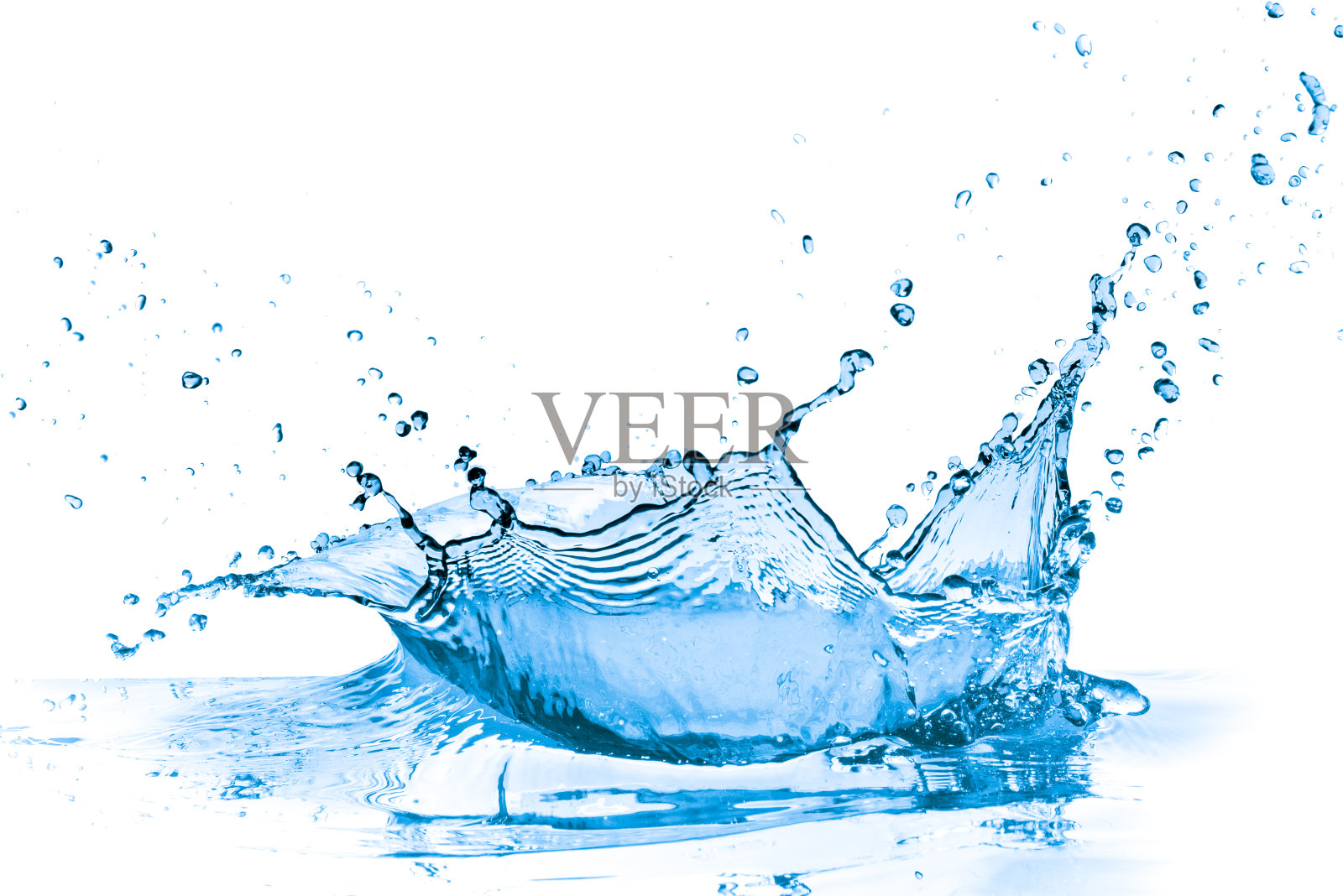 蓝色的水溅照片摄影图片