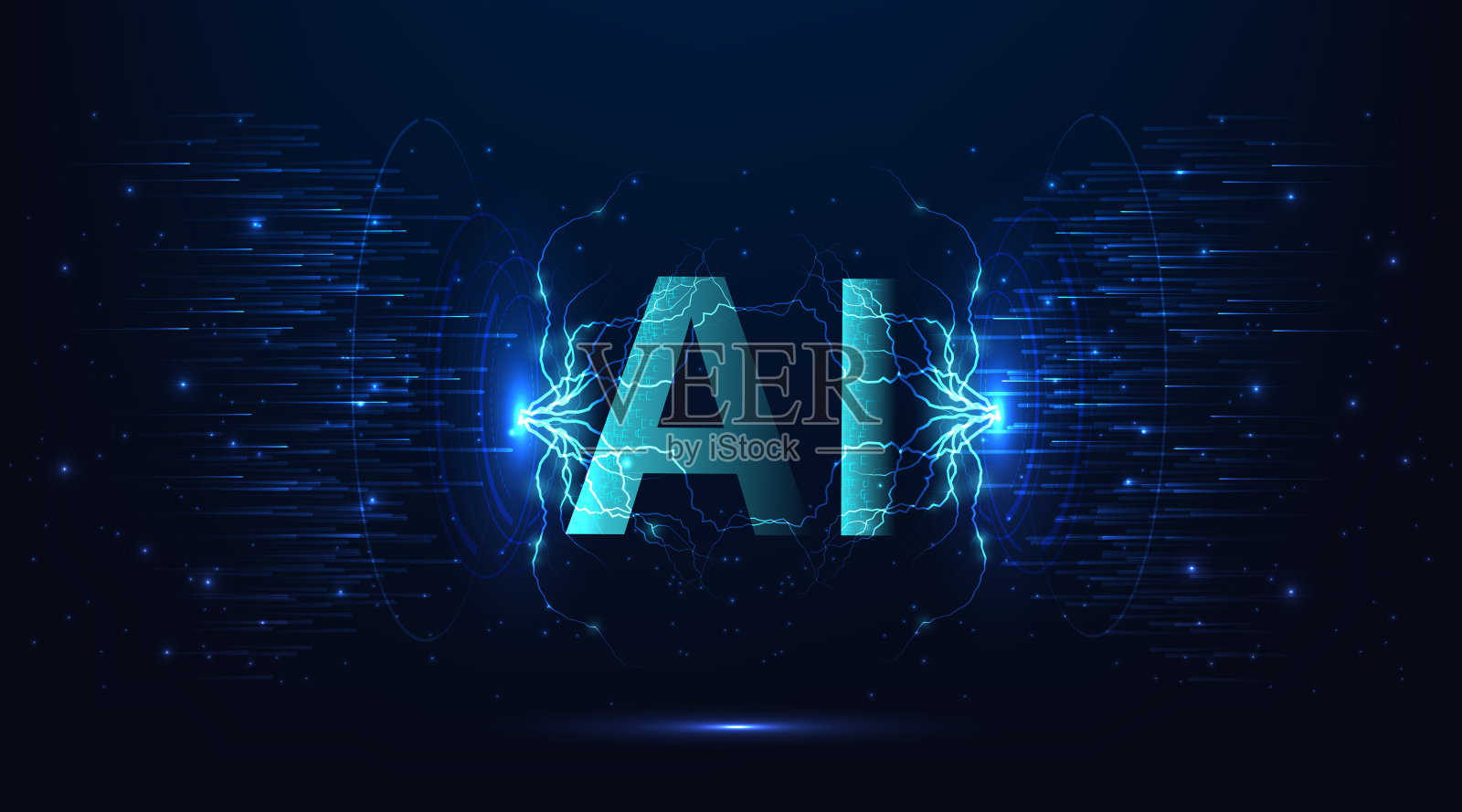 人工智能(AI)。插画图片素材