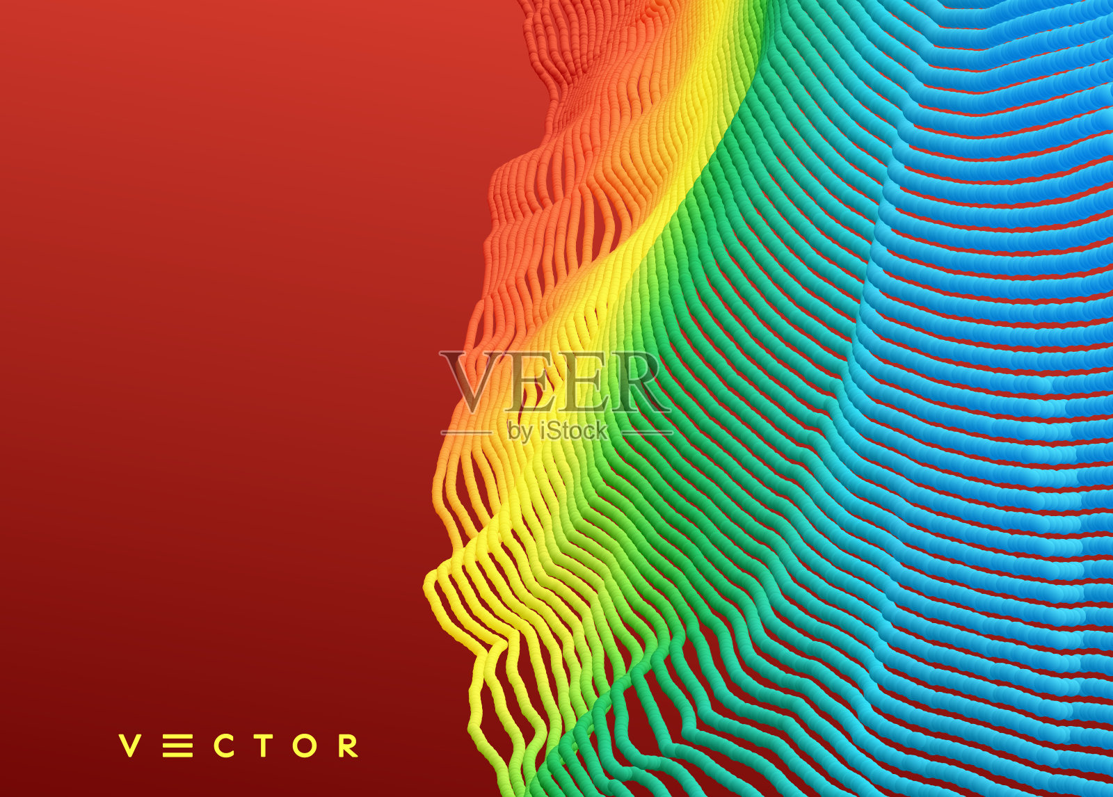颗粒流。抽象背景与时尚的梯度。3d矢量插图广告，营销或演示。插画图片素材