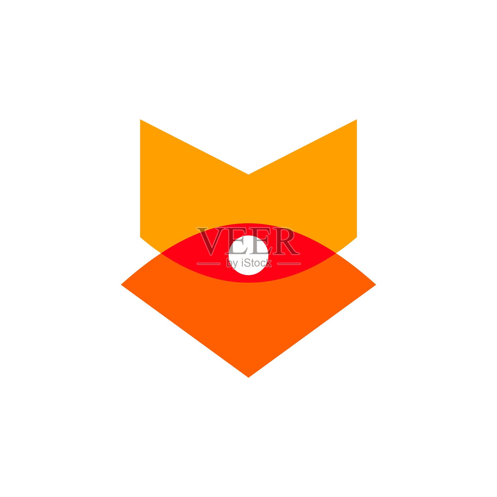 狐狸视觉眼睛重叠覆盖颜色矢量图标插图设计元素图片