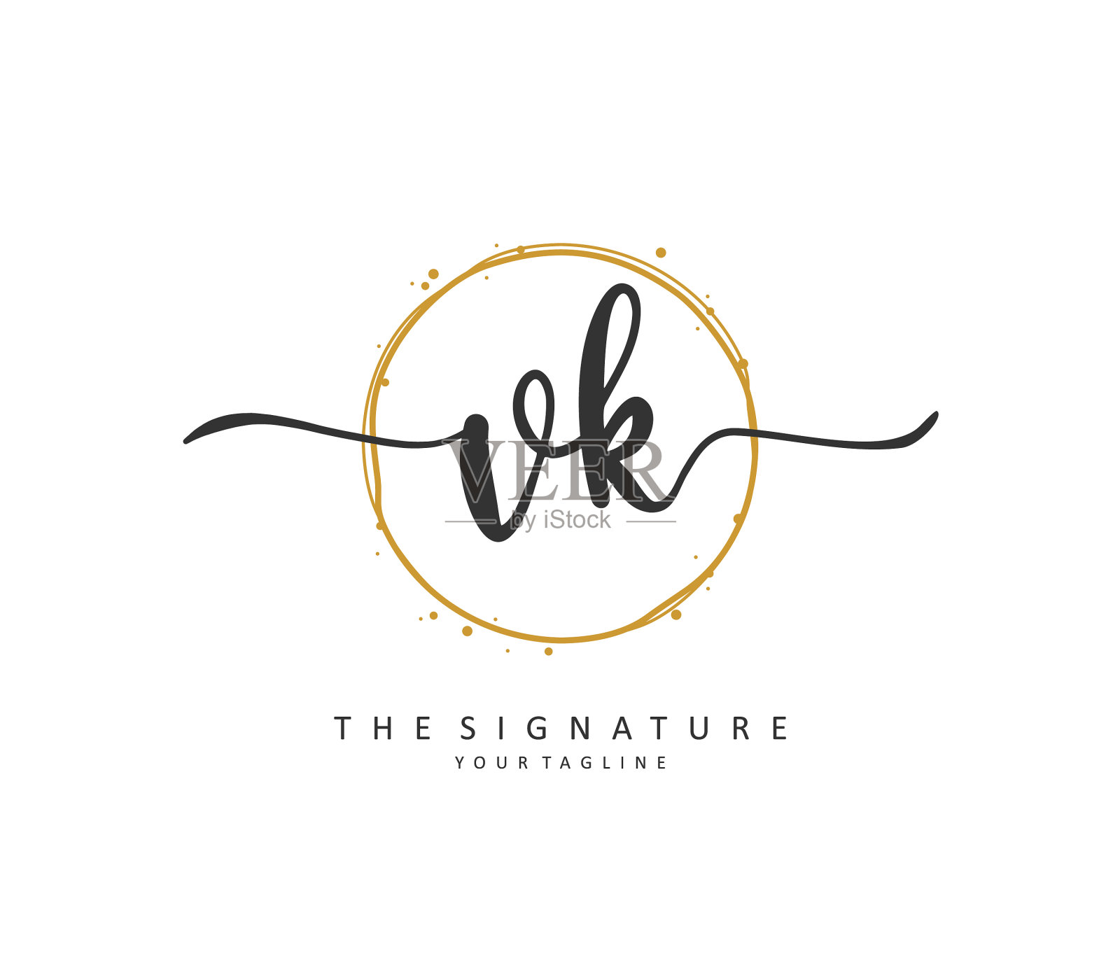 首字母手写和签名插画图片素材