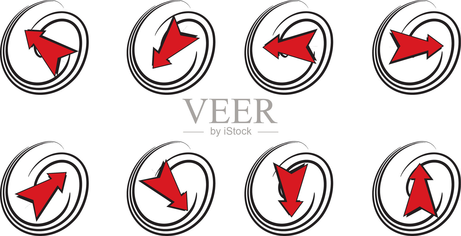 向量箭头系列:上，下，左，右设计元素图片