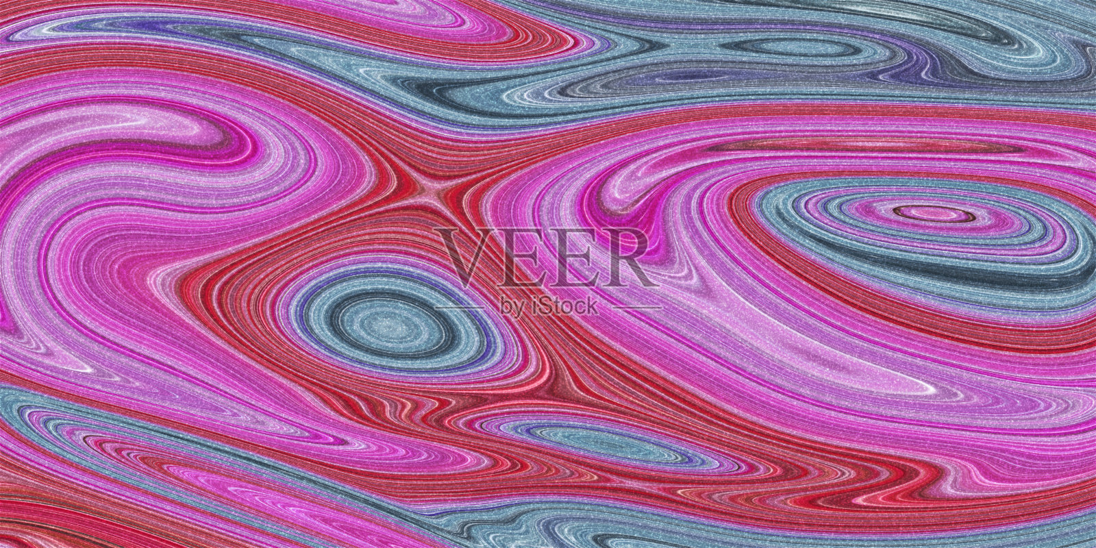 五彩缤纷的流体艺术，闪烁着五彩缤纷的金属漩涡插画图片素材