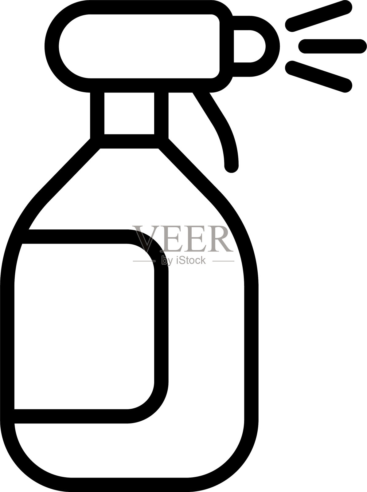 喷雾消毒图标轮廓风格插画图片素材