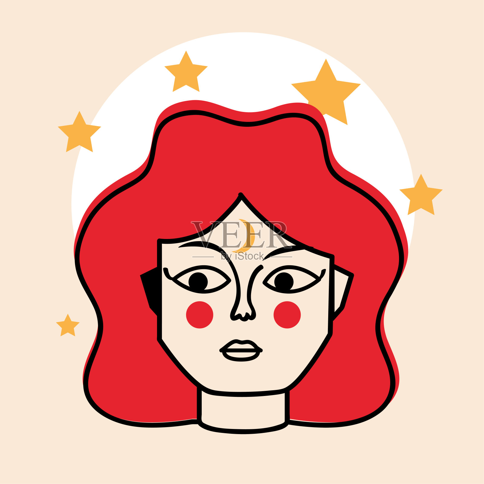 抽象的脸的女人插画图片素材