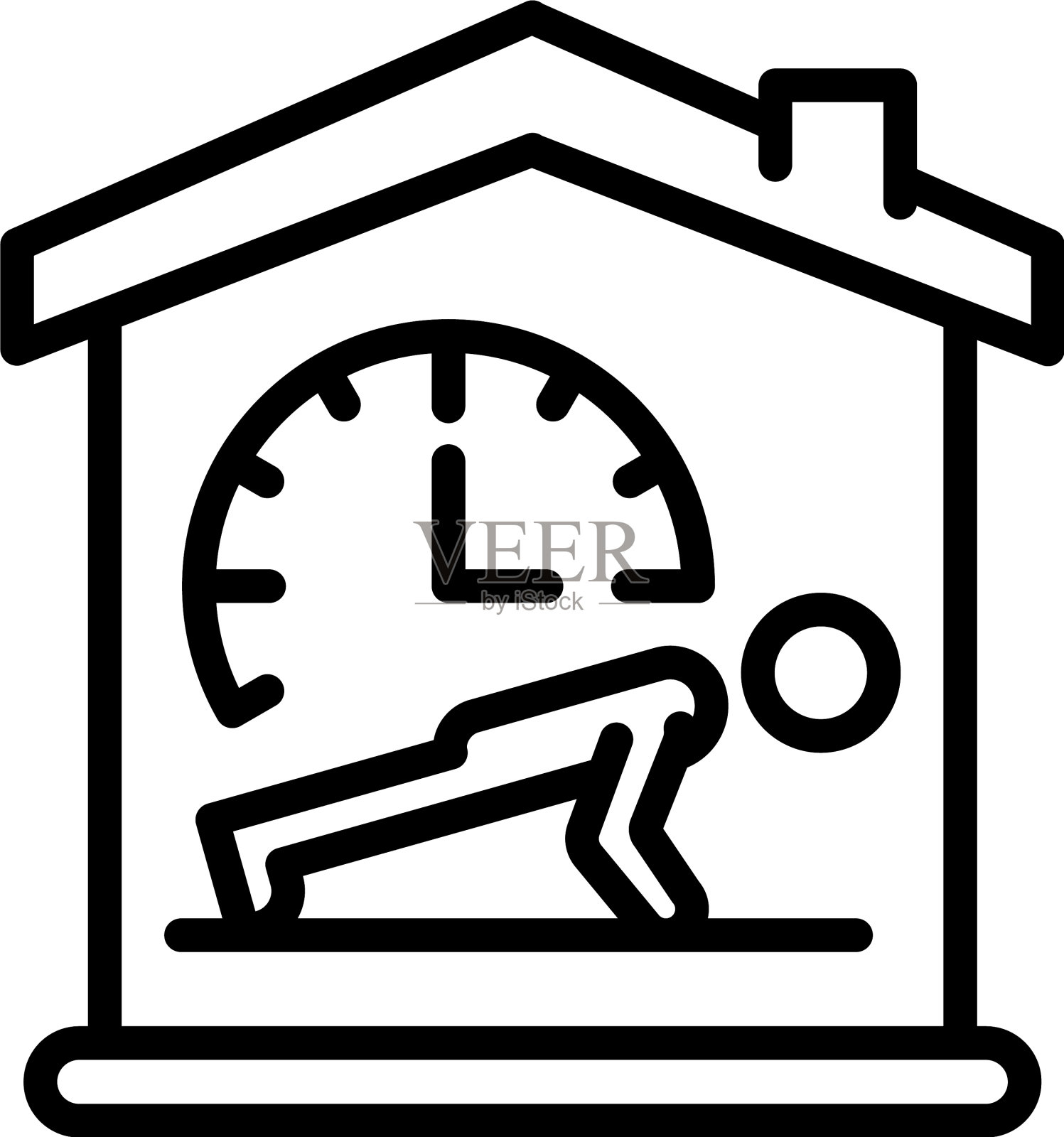 健身在家图标轮廓风格插画图片素材