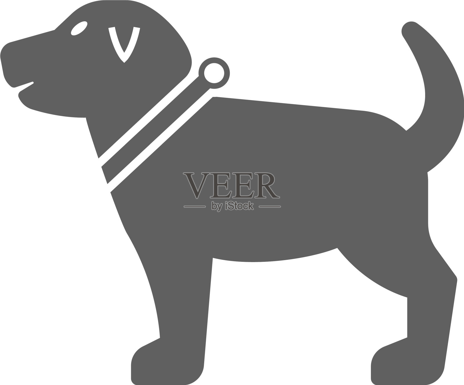 动物宠物狗图标灰色图标设计是孤立的插画图片素材