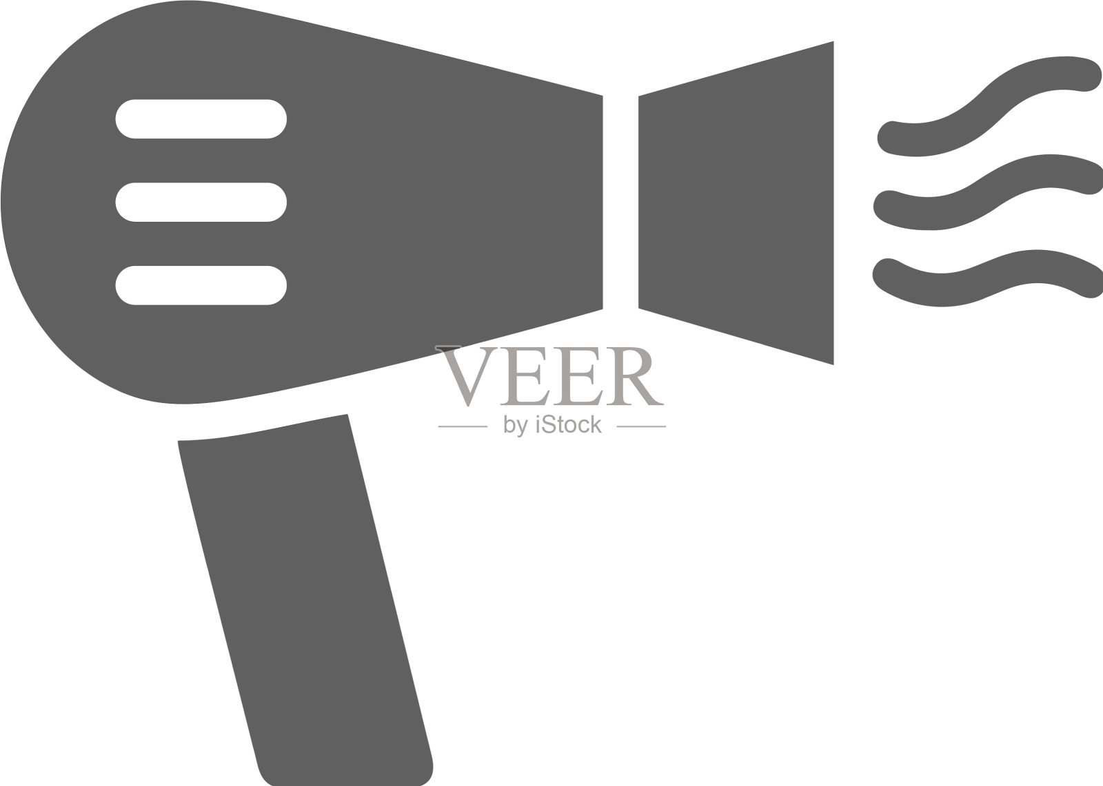 电吹风图标灰色孤立的白色背景插画图片素材