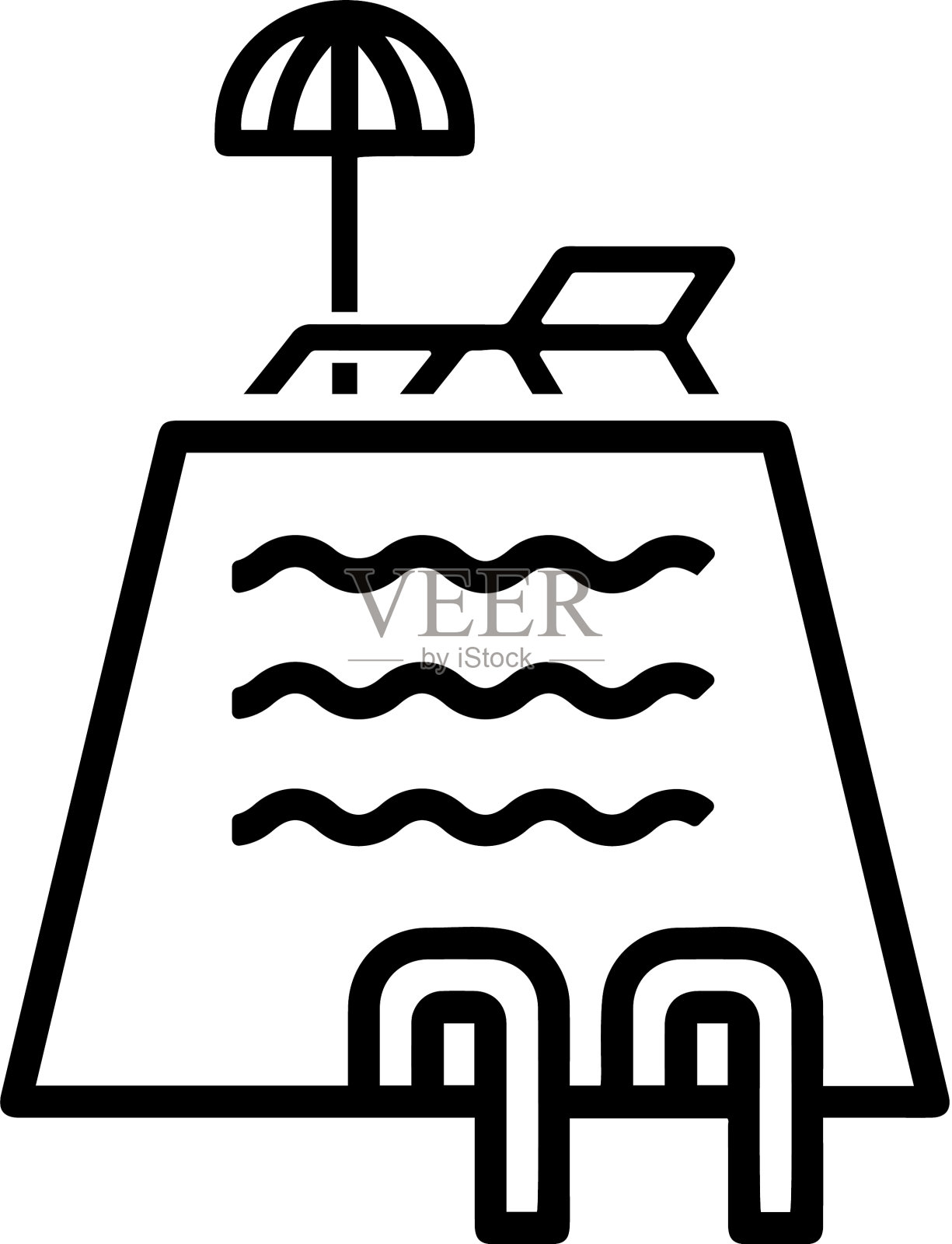 游泳池图标黑色孤立在白色插画图片素材