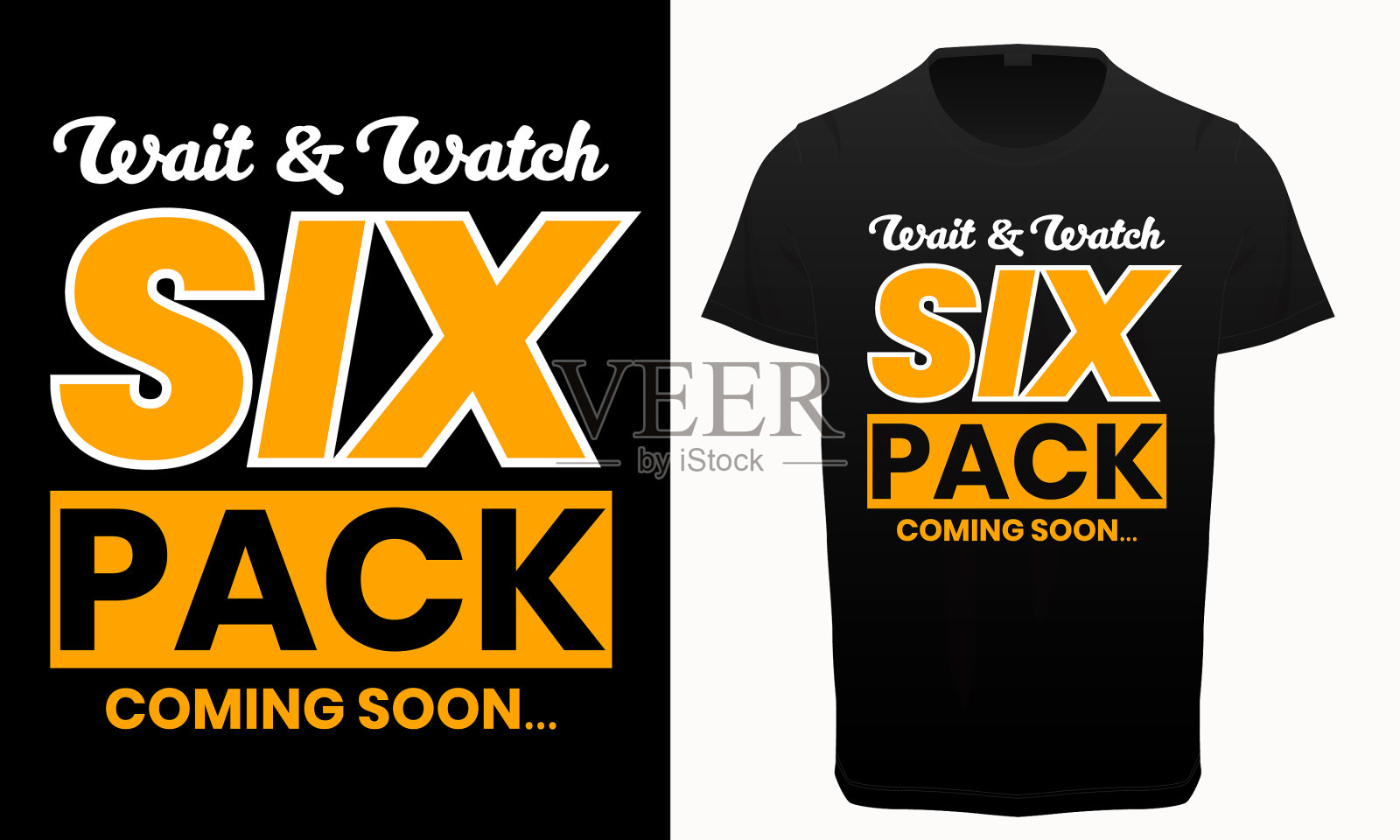 Six pack即将推出印刷t恤插画图片素材
