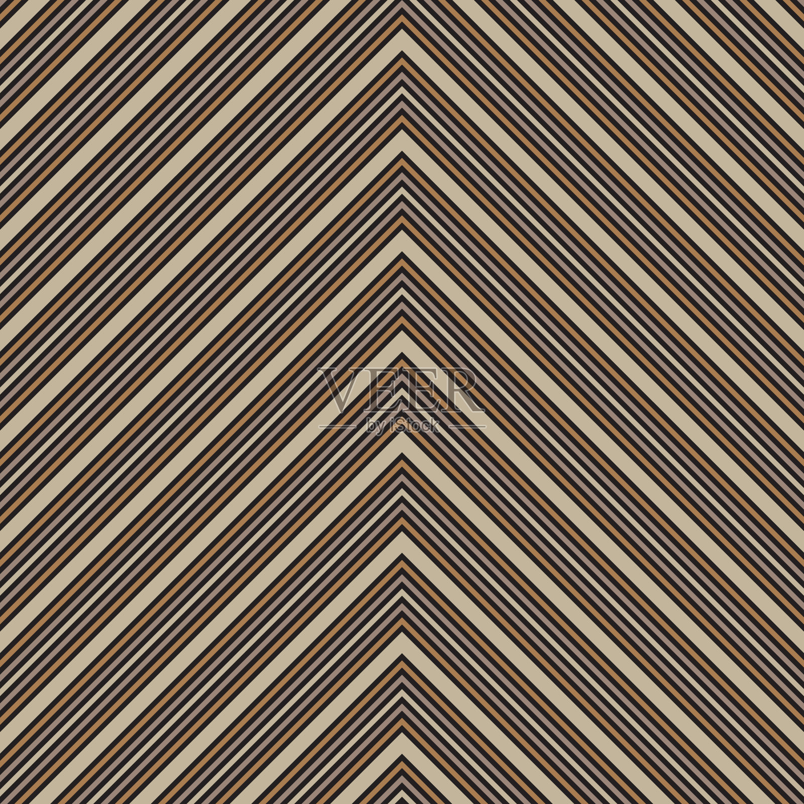 褐色深褐色的人字形条纹无缝图案插画图片素材