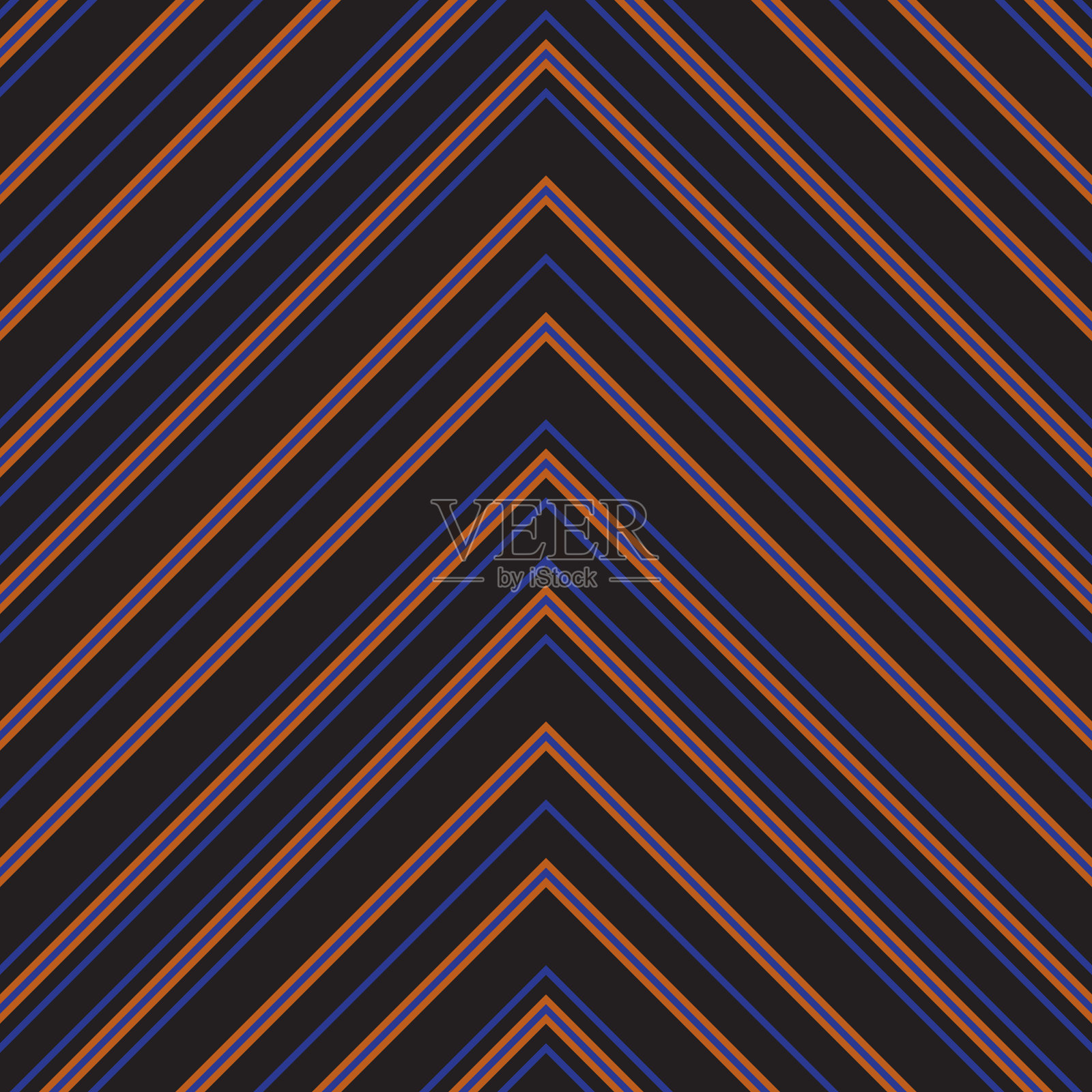 橙色人字形斜条纹无缝图案插画图片素材