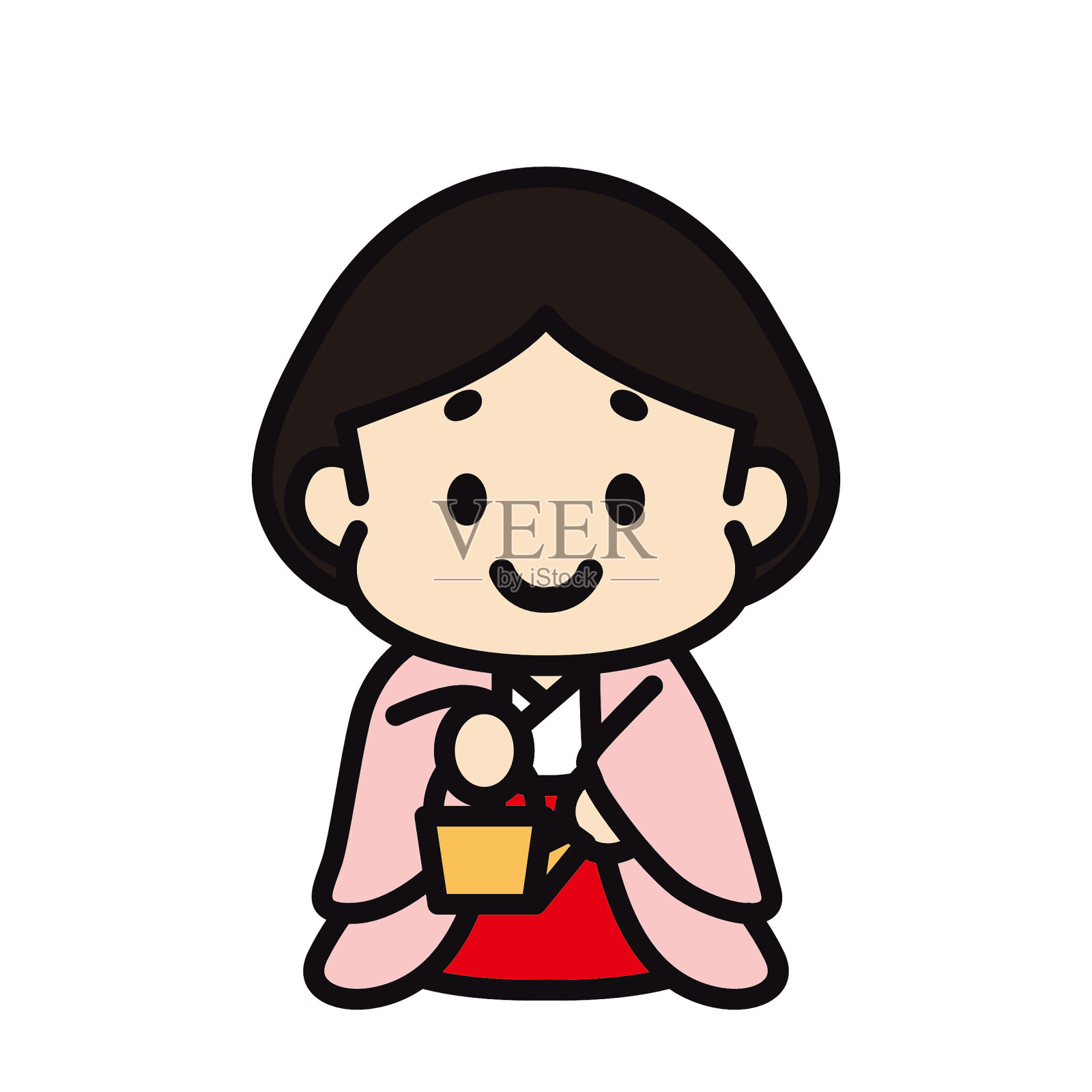 雏娃娃插画图片素材