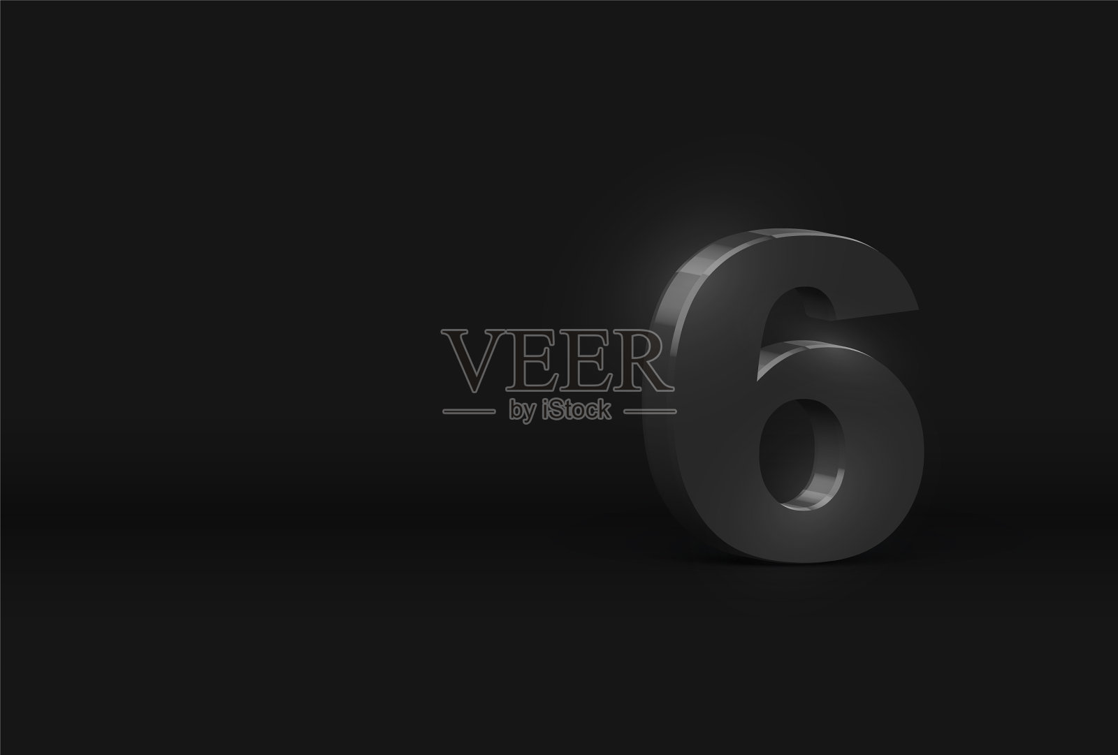 高细节的3d深灰色字符上的黑色插画图片素材