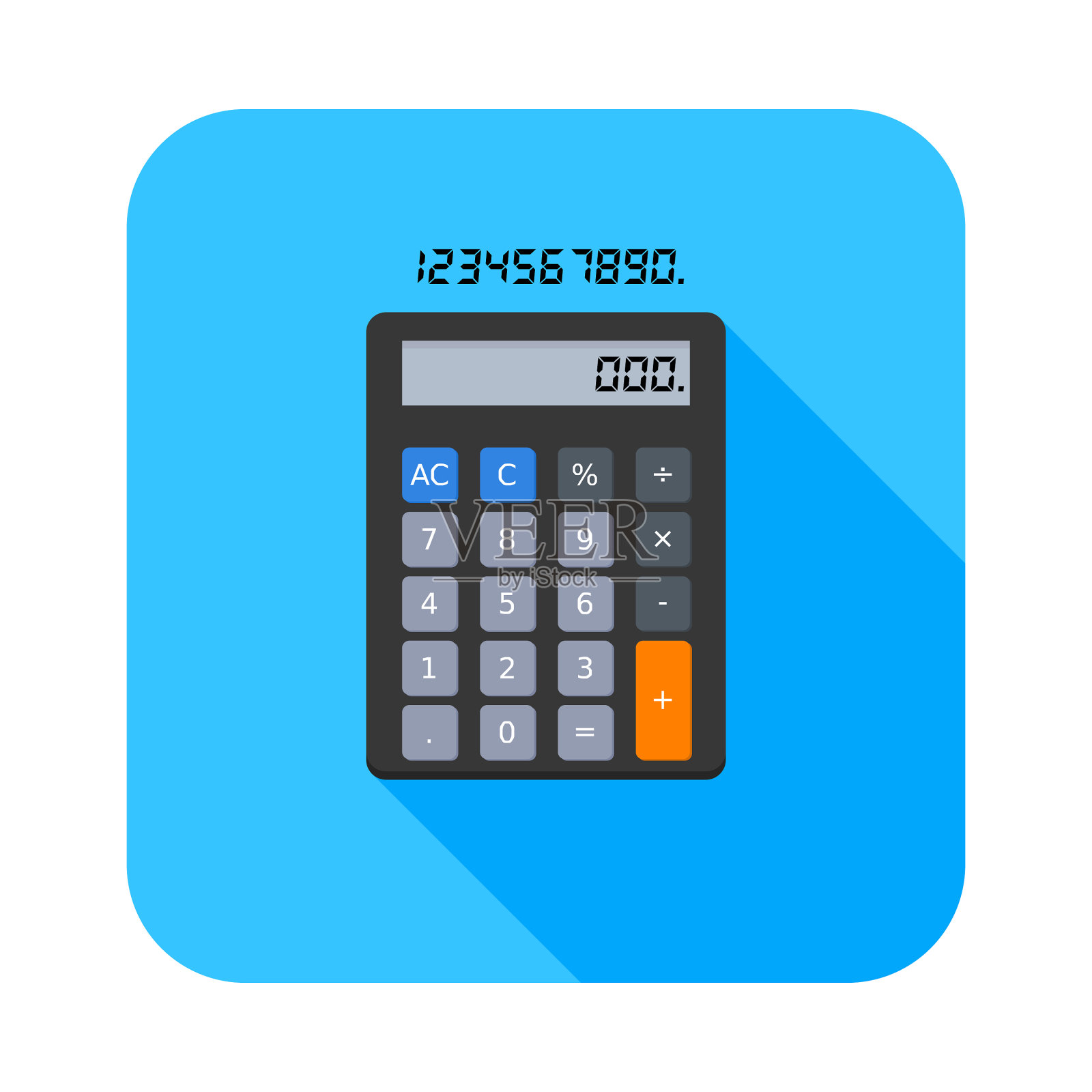 计算器和数字数字图标隔离插画图片素材