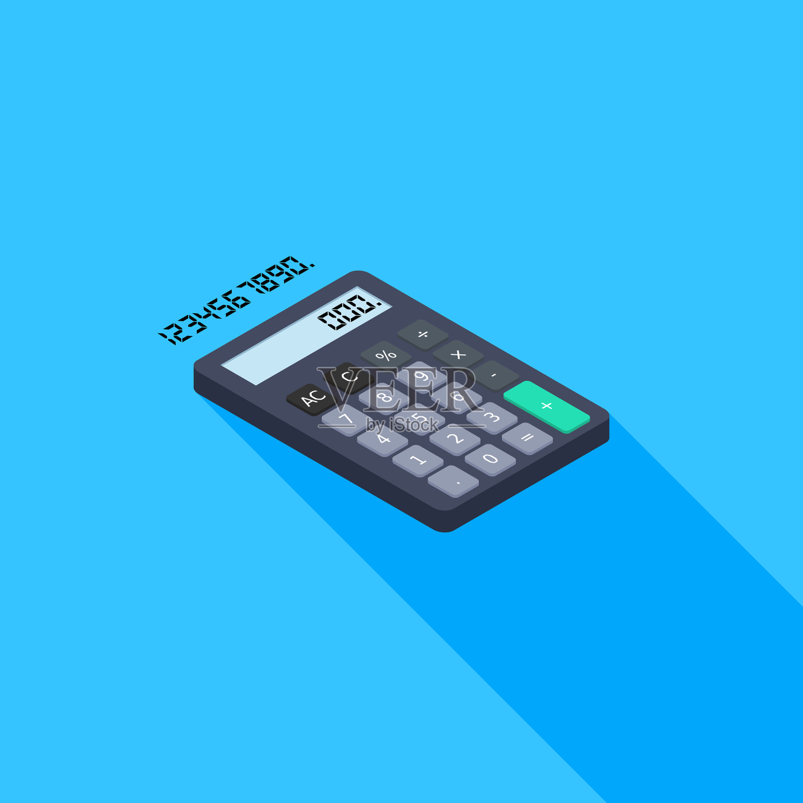 计算器和数字数字右视图图标插画图片素材