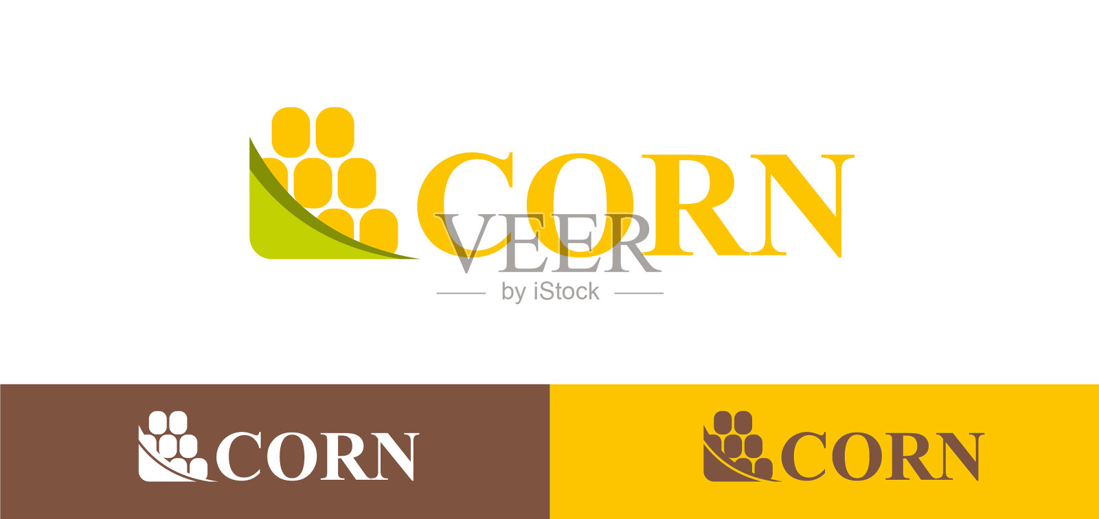 模板标志设计玉米在白色的背景插画图片素材