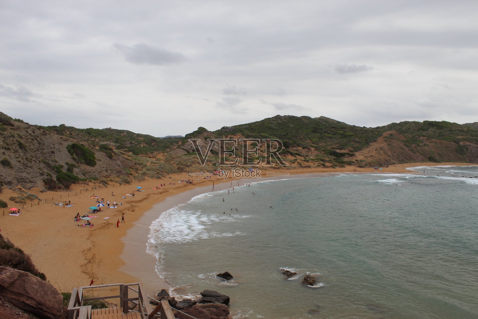 鸟瞰图Cala cavallia照片摄影图片