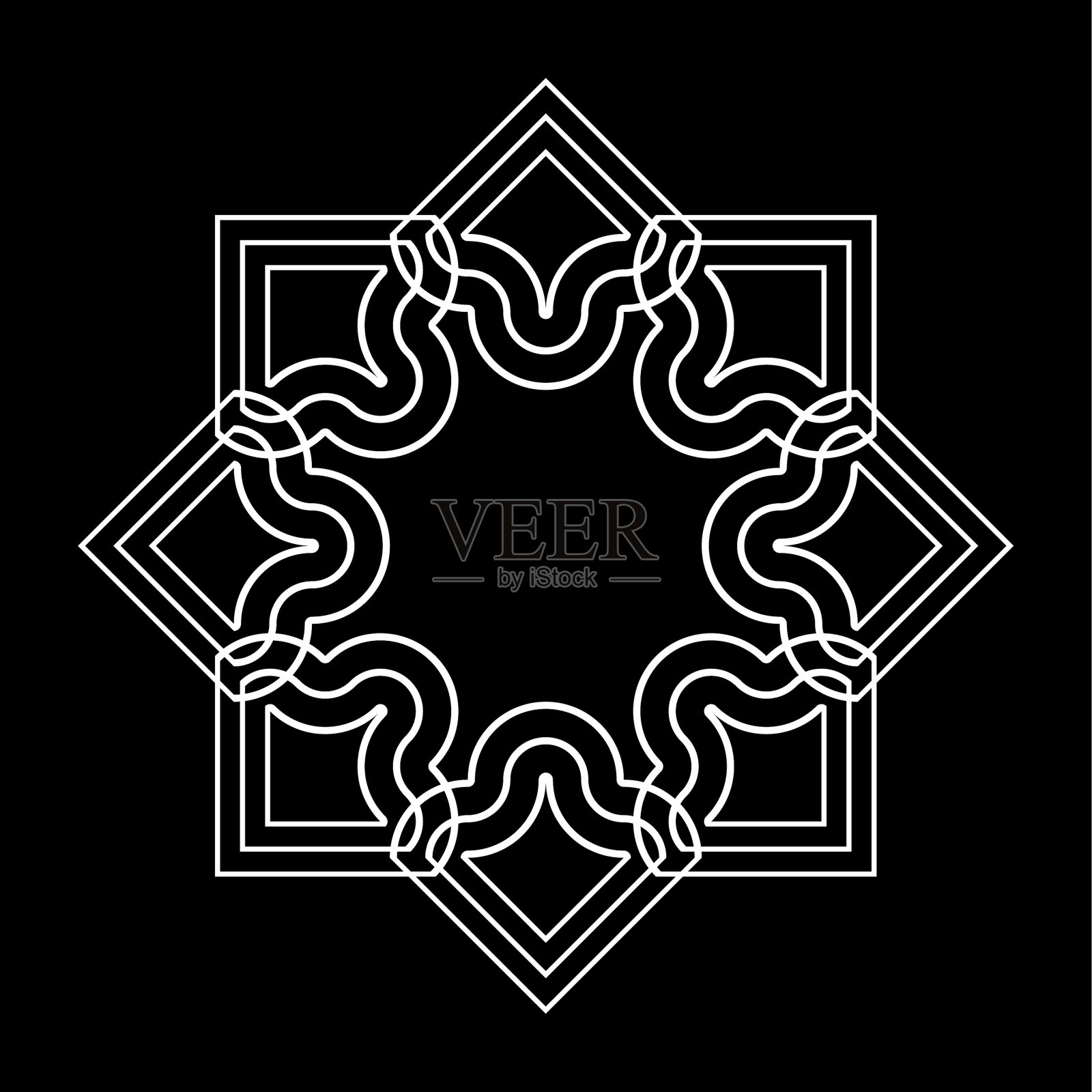 设计单色装饰雪花元素插画图片素材