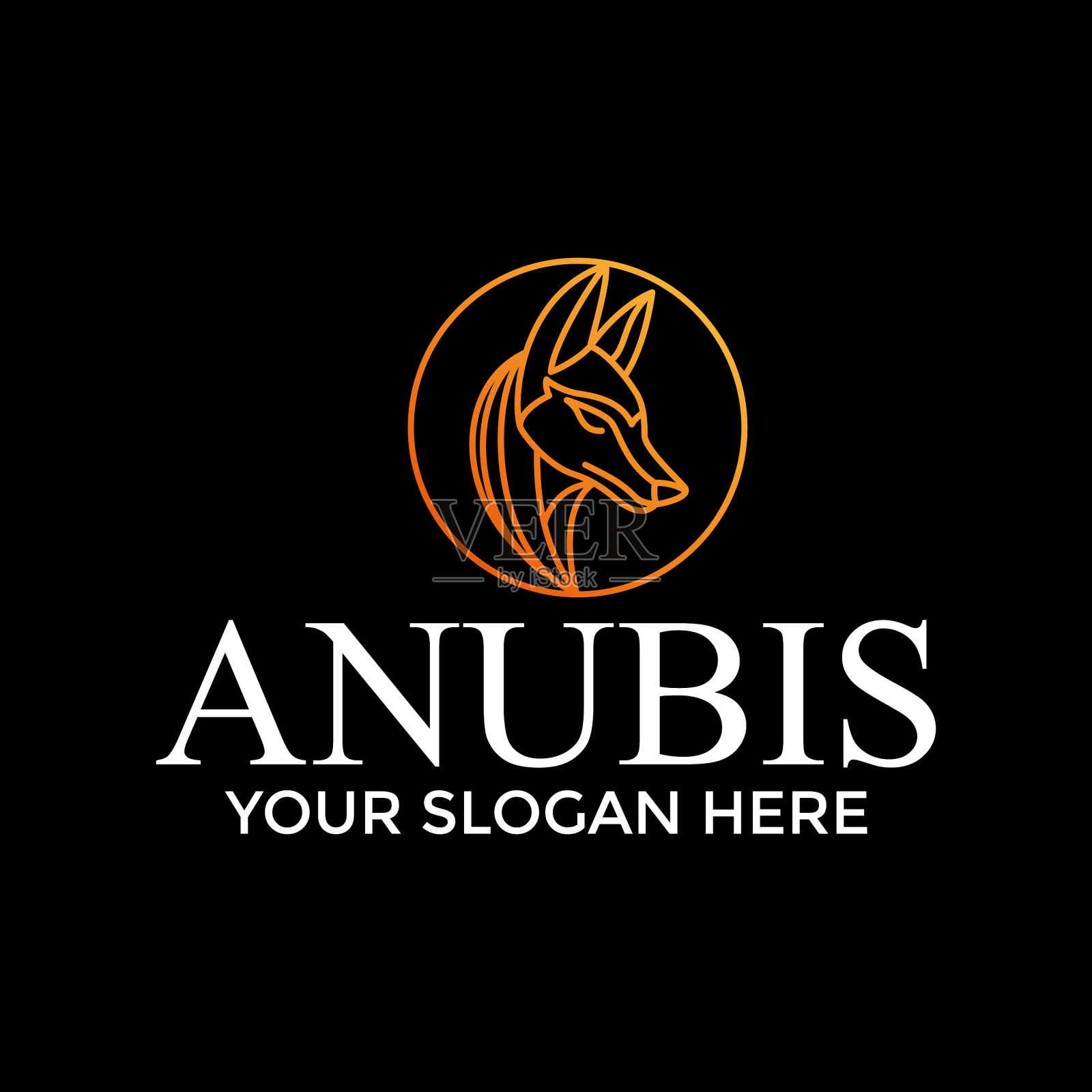 圆金anubis标志设计理念插画图片素材