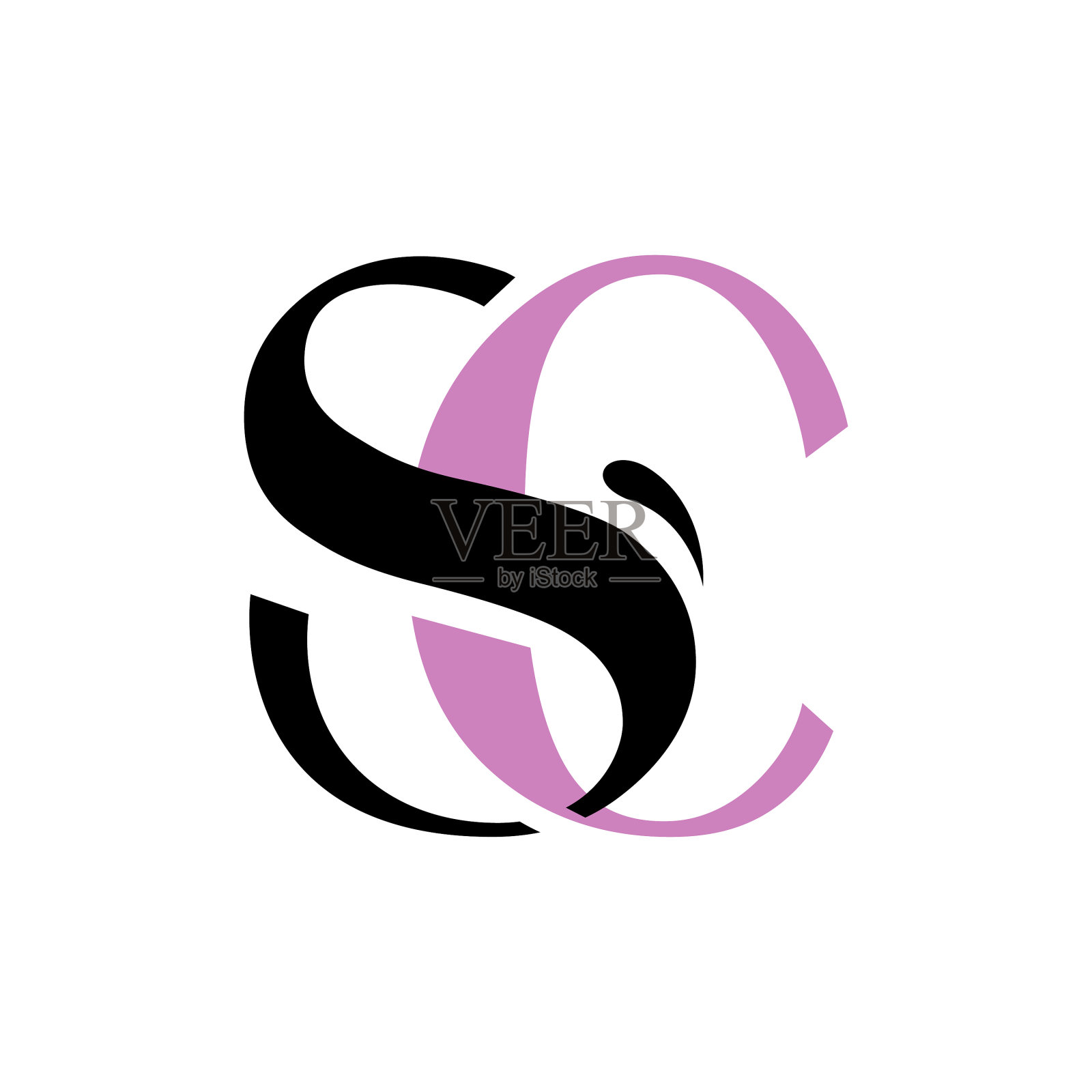 简单好的初始sc字母logo设计图形插画图片素材