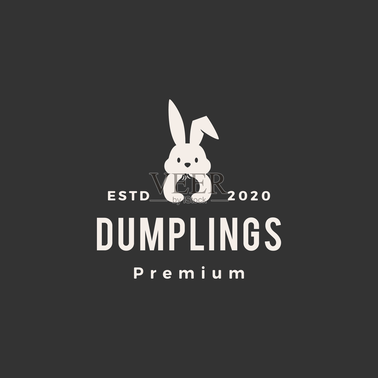 兔子兔子倾倒潮人复古标志图标插画图片素材