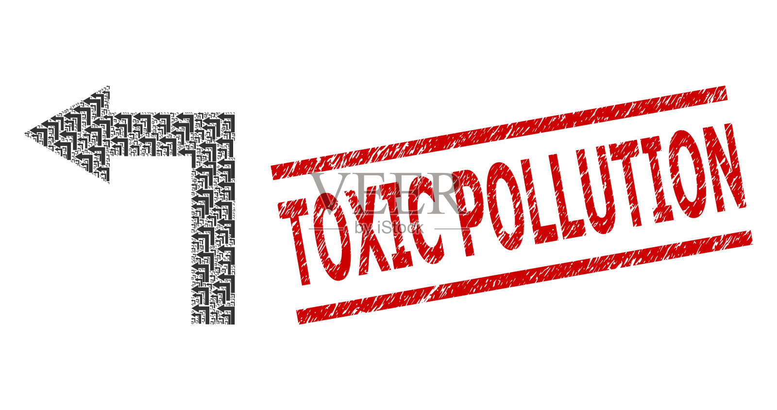 向左转分形拼贴向左转图标和插画图片素材