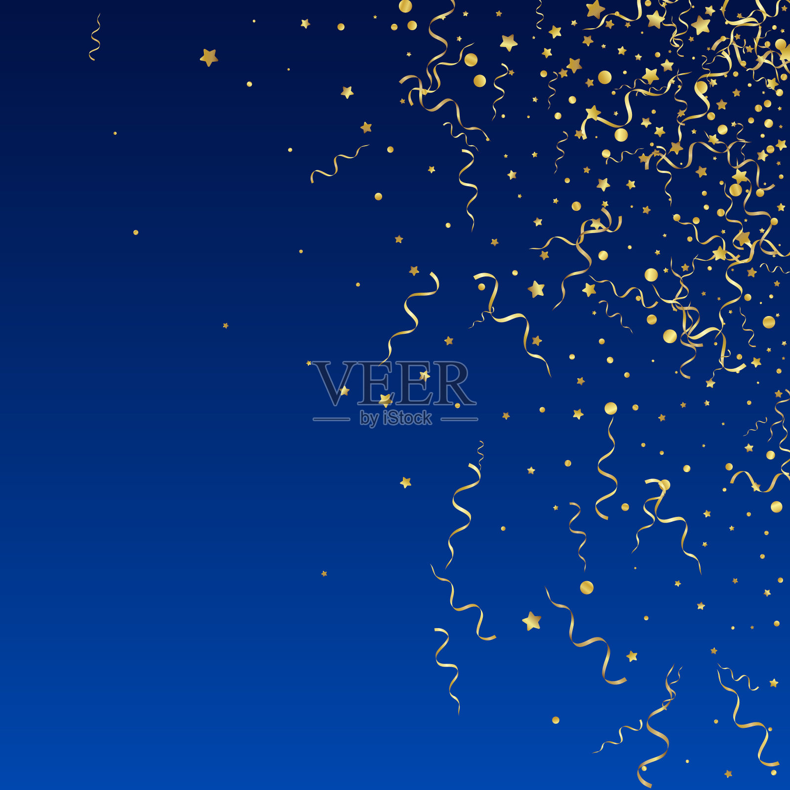 金星庆祝蓝色背景插画图片素材