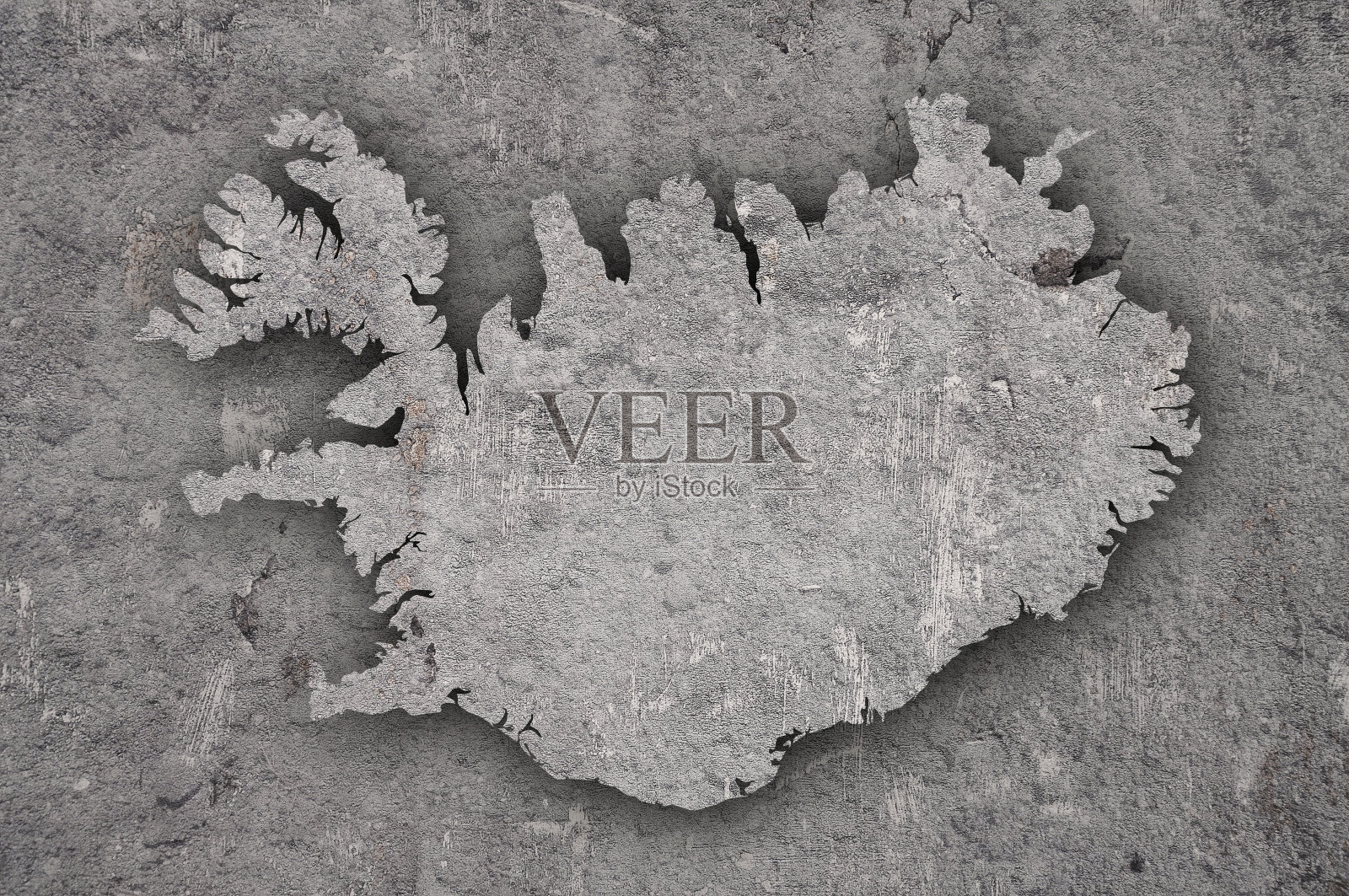 风化混凝土上的冰岛地图插画图片素材