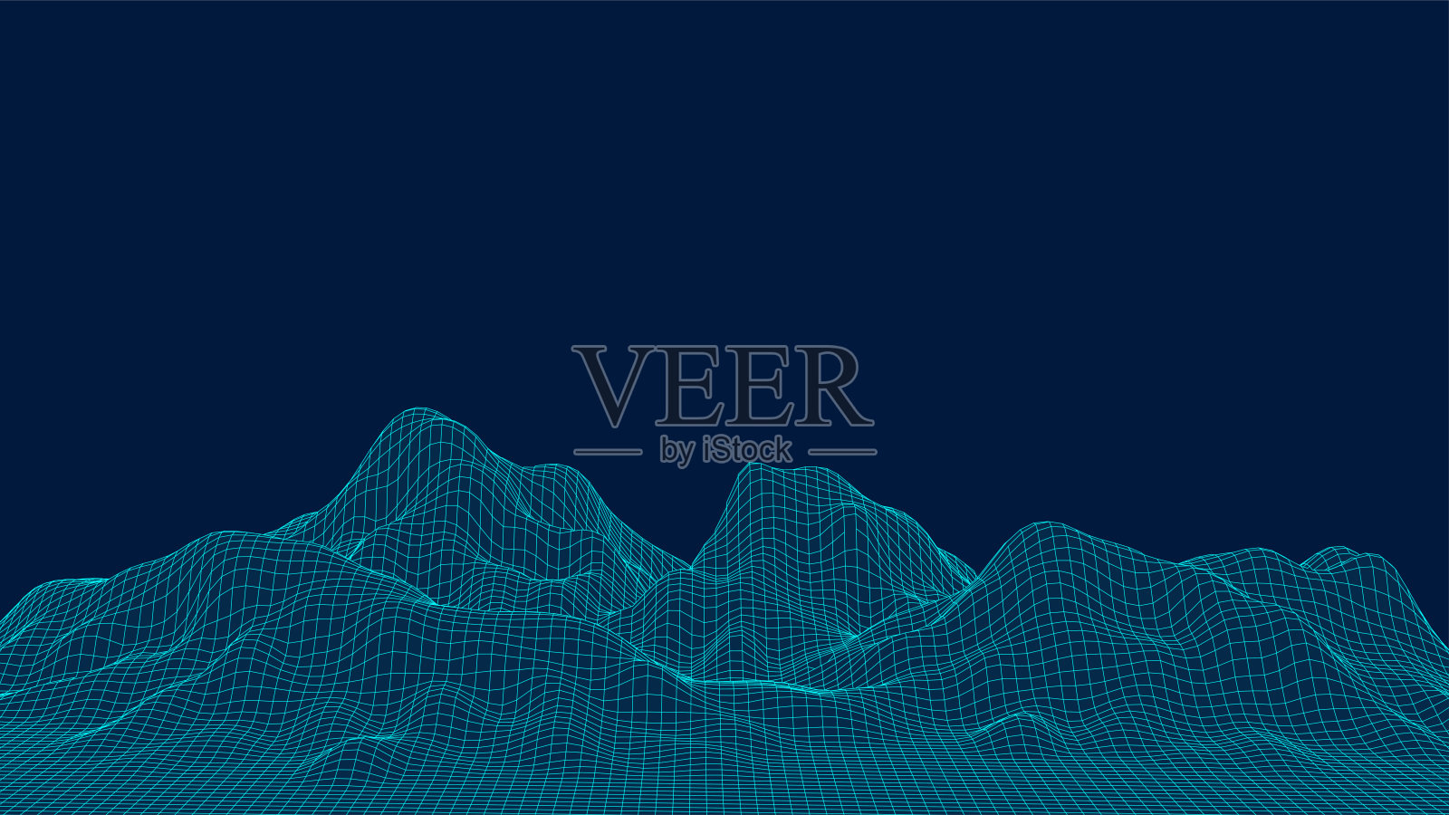 3d科幻复古连接背景。线框地形景观。区块链和加密货币技术背景。数字景观。住房和城市发展部的元素。大数据和人工智能。插画图片素材