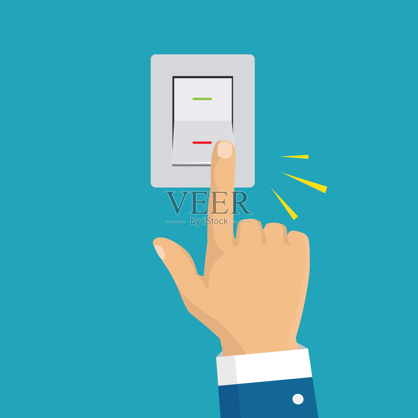 等距图标手开灯开关插画图片素材