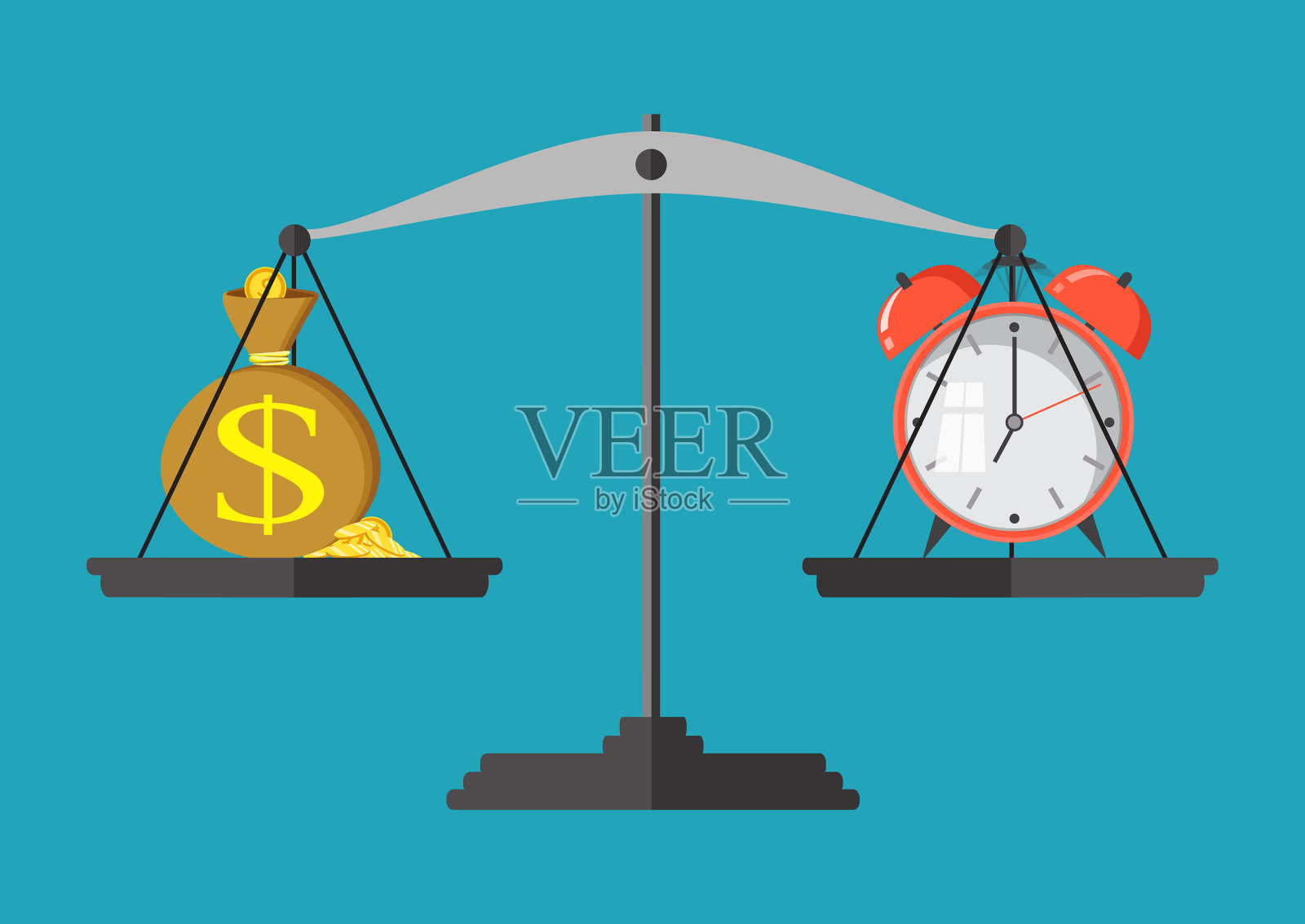 资金和时间平衡的规模业务插画图片素材